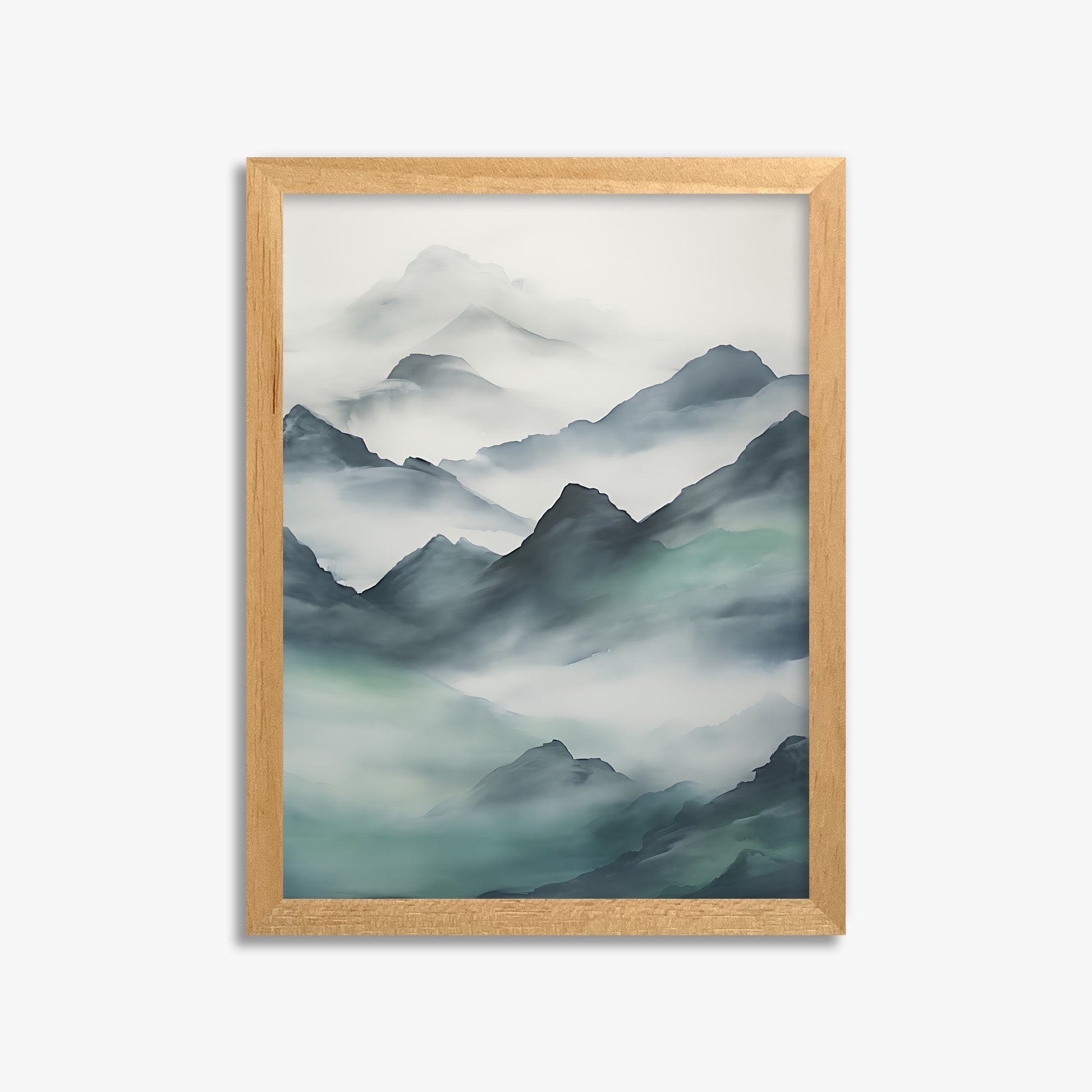 Ethereal Peaks, 30x40cm Framed Poster With Oak Frame
