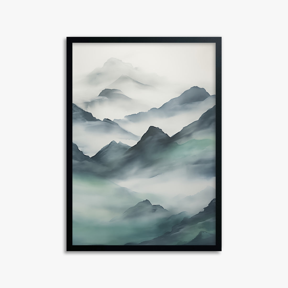 Ethereal Peaks, 50x70cm Framed Poster With Black Frame