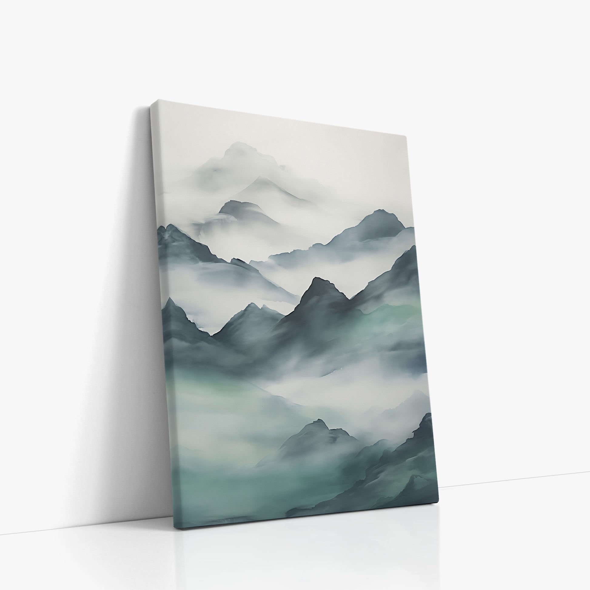 Ethereal Peaks, 50x70cm Satin Canvas Art Reproduction Left Angle