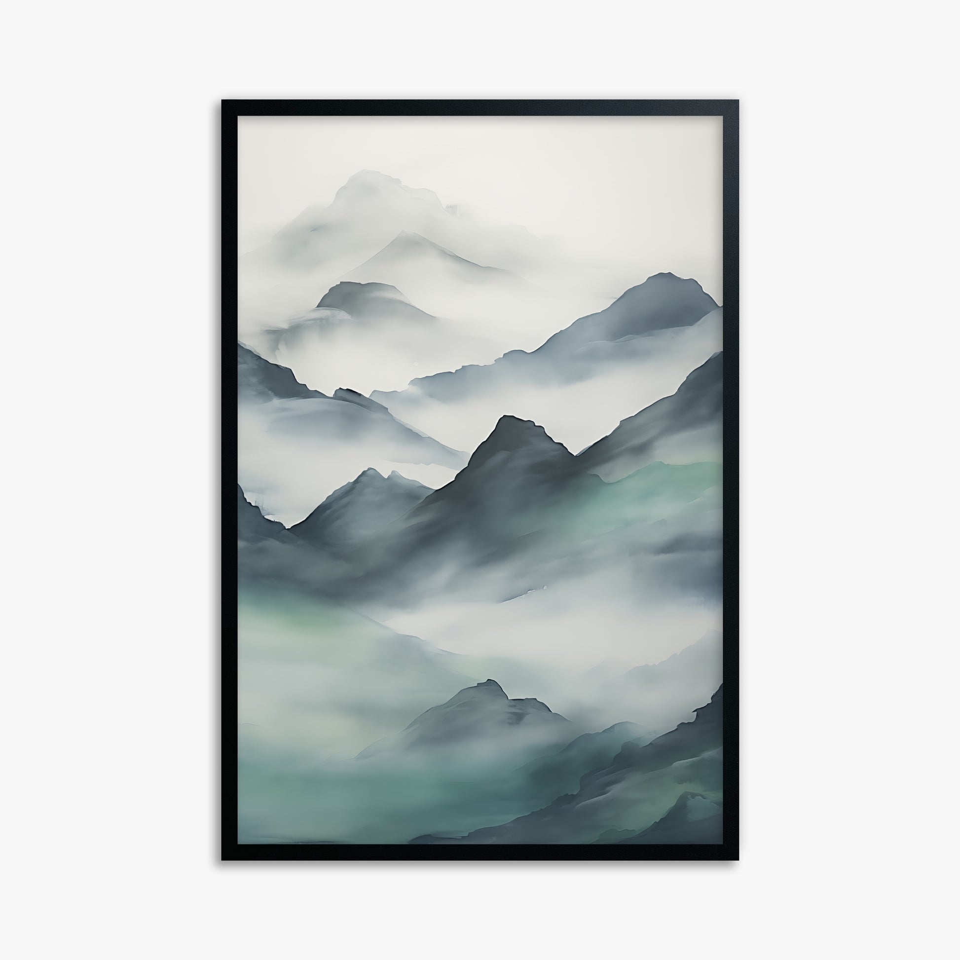 Ethereal Peaks, 61x91cm Framed Poster With Black Frame