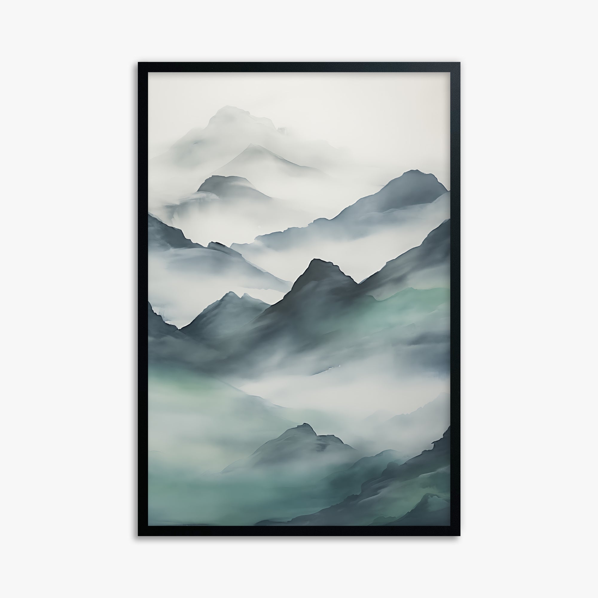 Ethereal Peaks, 61x91cm Framed Poster With Black Frame