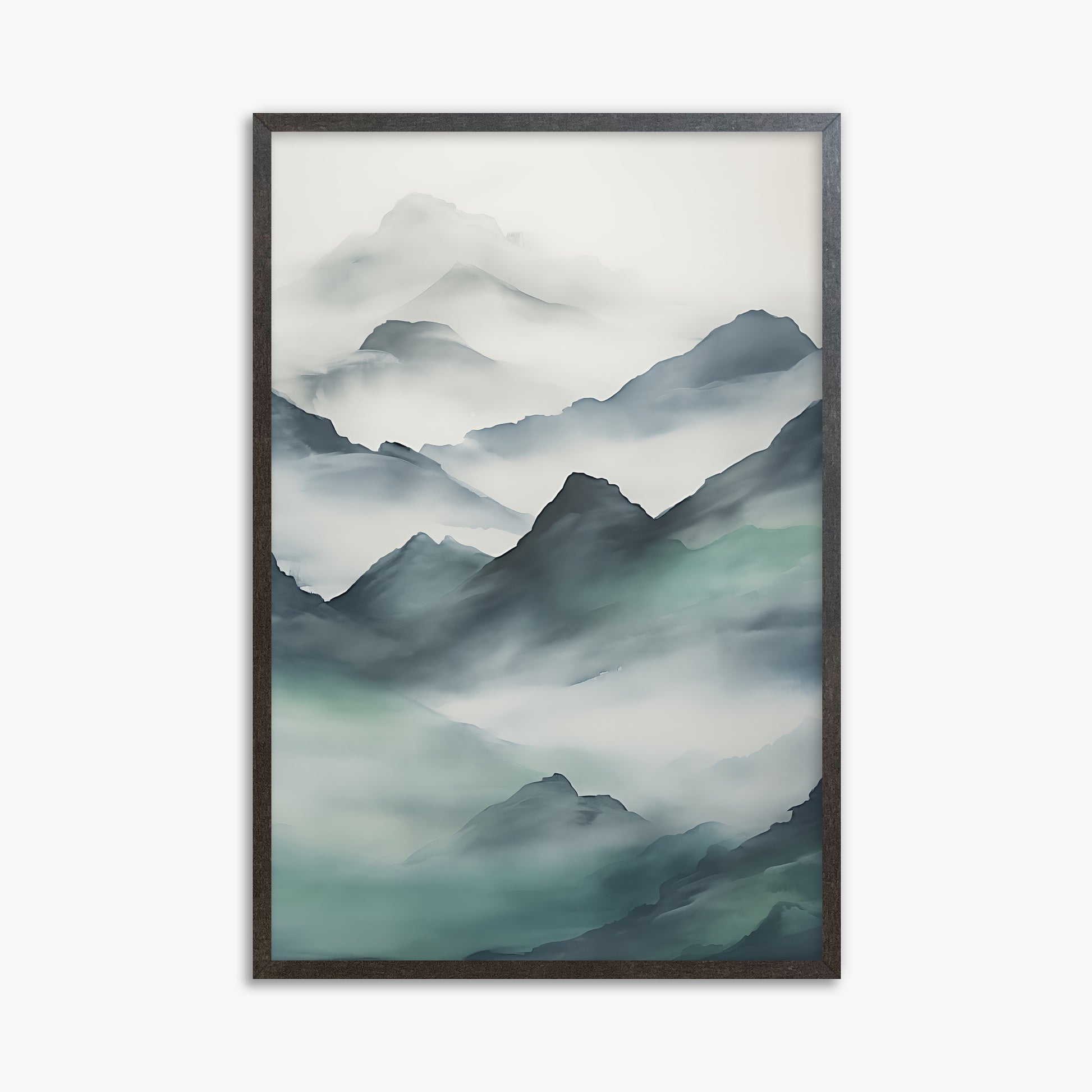Ethereal Peaks, 61x91cm Framed Art Reproduction With Espresso Frame