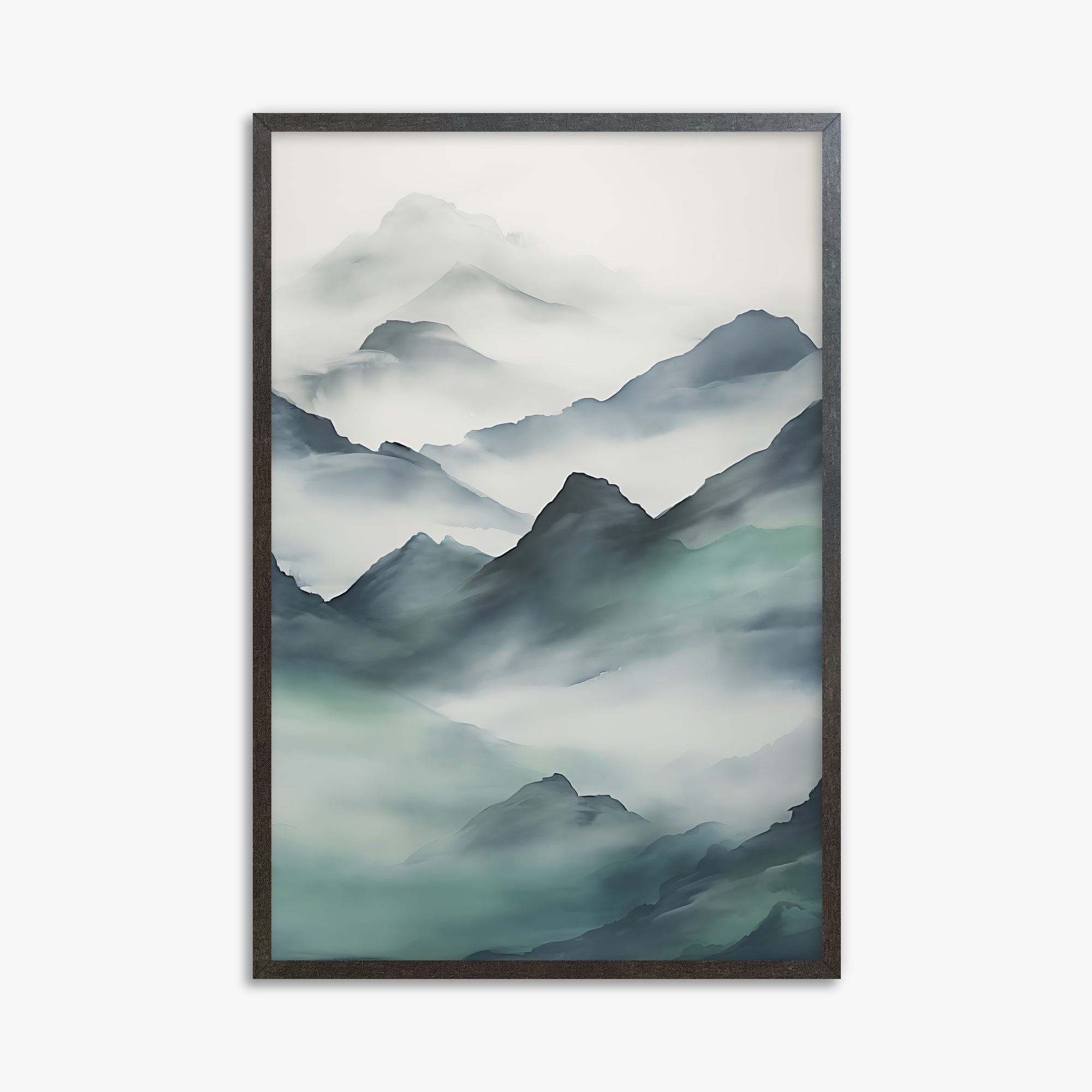 Ethereal Peaks, 61x91cm Framed Art Reproduction With Espresso Frame