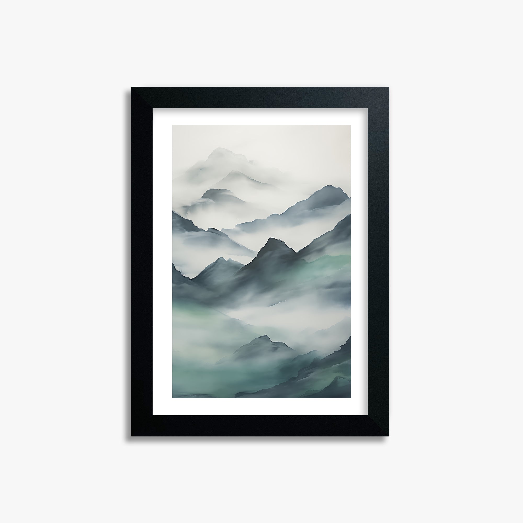 Ethereal Peaks, 21x30cm Black Framed Art Reproduction