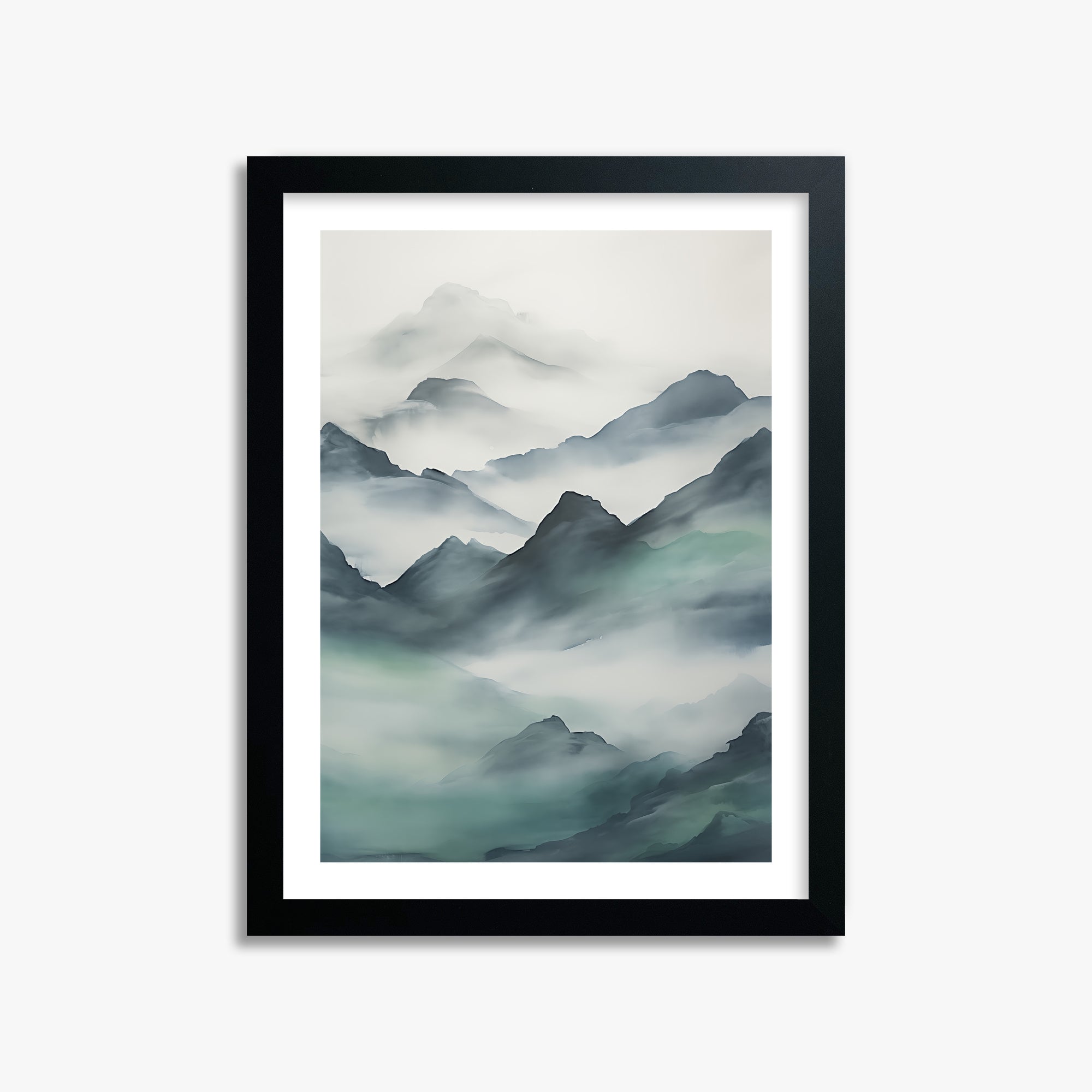 Ethereal Peaks, 30x40cm Black Framed Art Reproduction