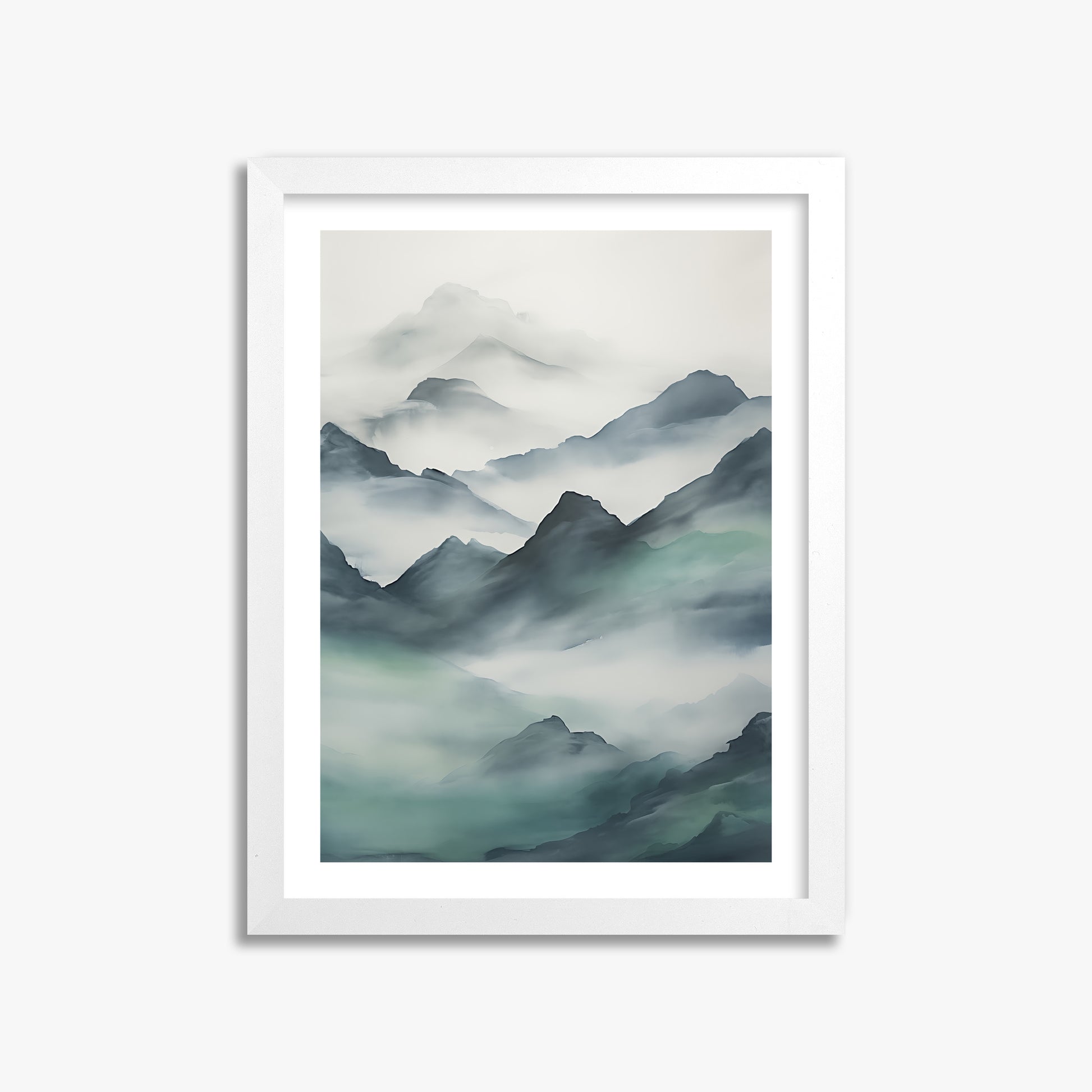 Ethereal Peaks, 30x40cm Whitek Framed Art Reproduction