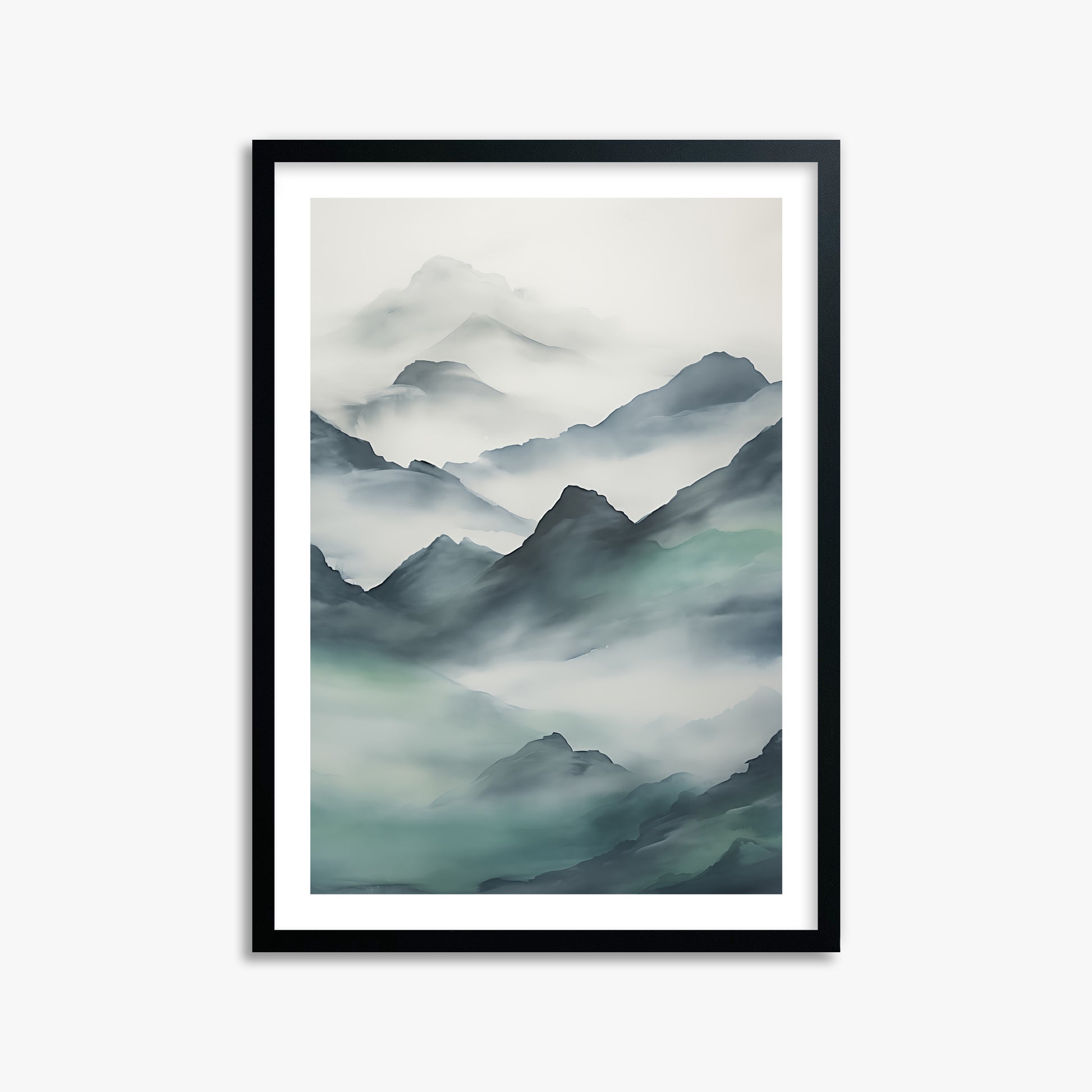 Ethereal Peaks, 50x70cm Black Framed Art Reproduction