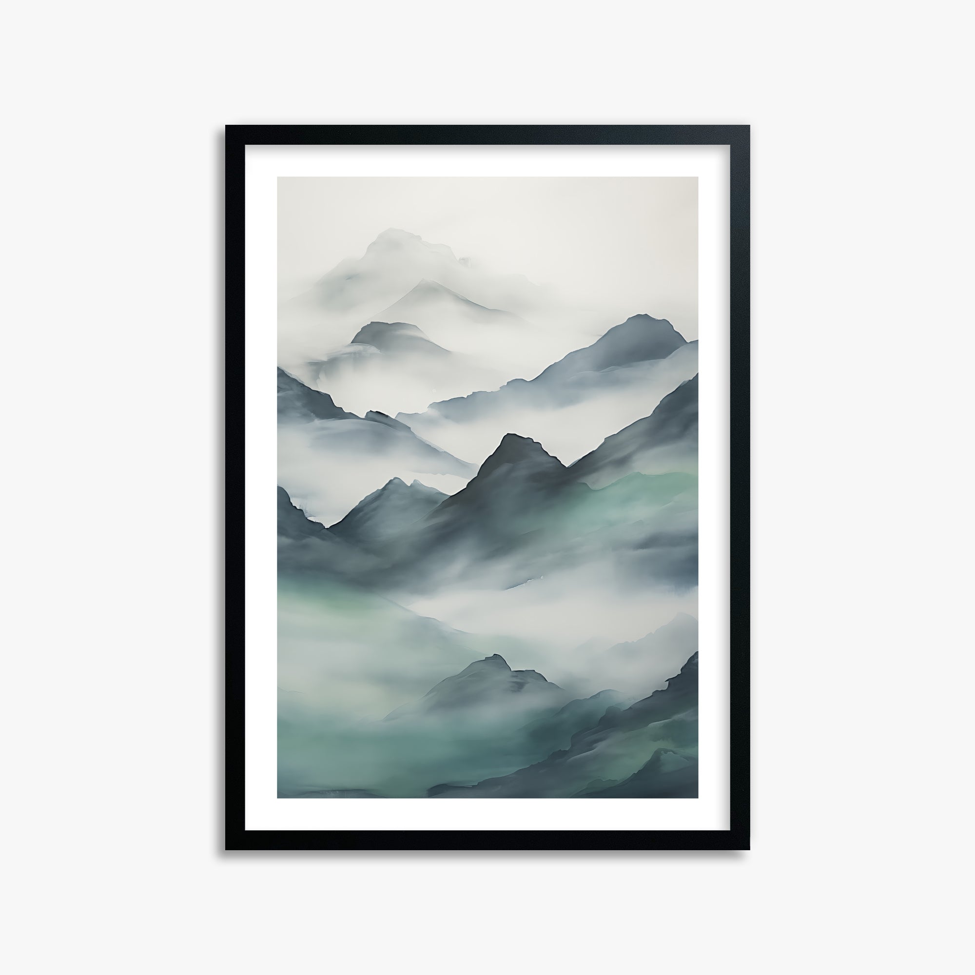 Ethereal Peaks, 50x70cm Black Framed Art Reproduction