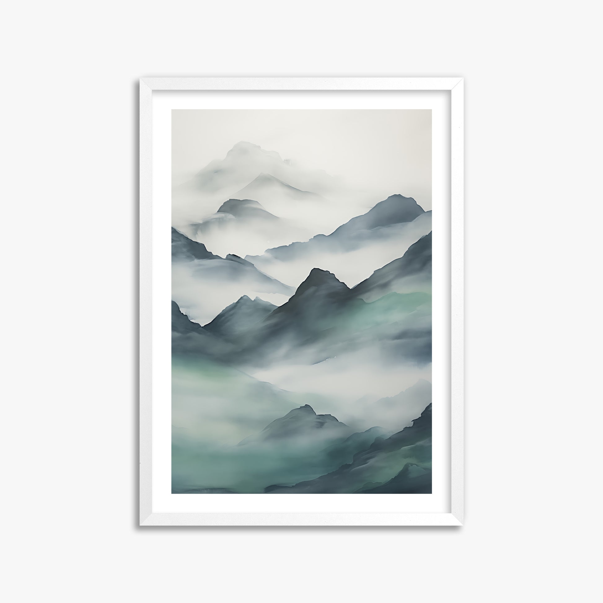 Ethereal Peaks, 50x70cm Whitek Framed Art Reproduction