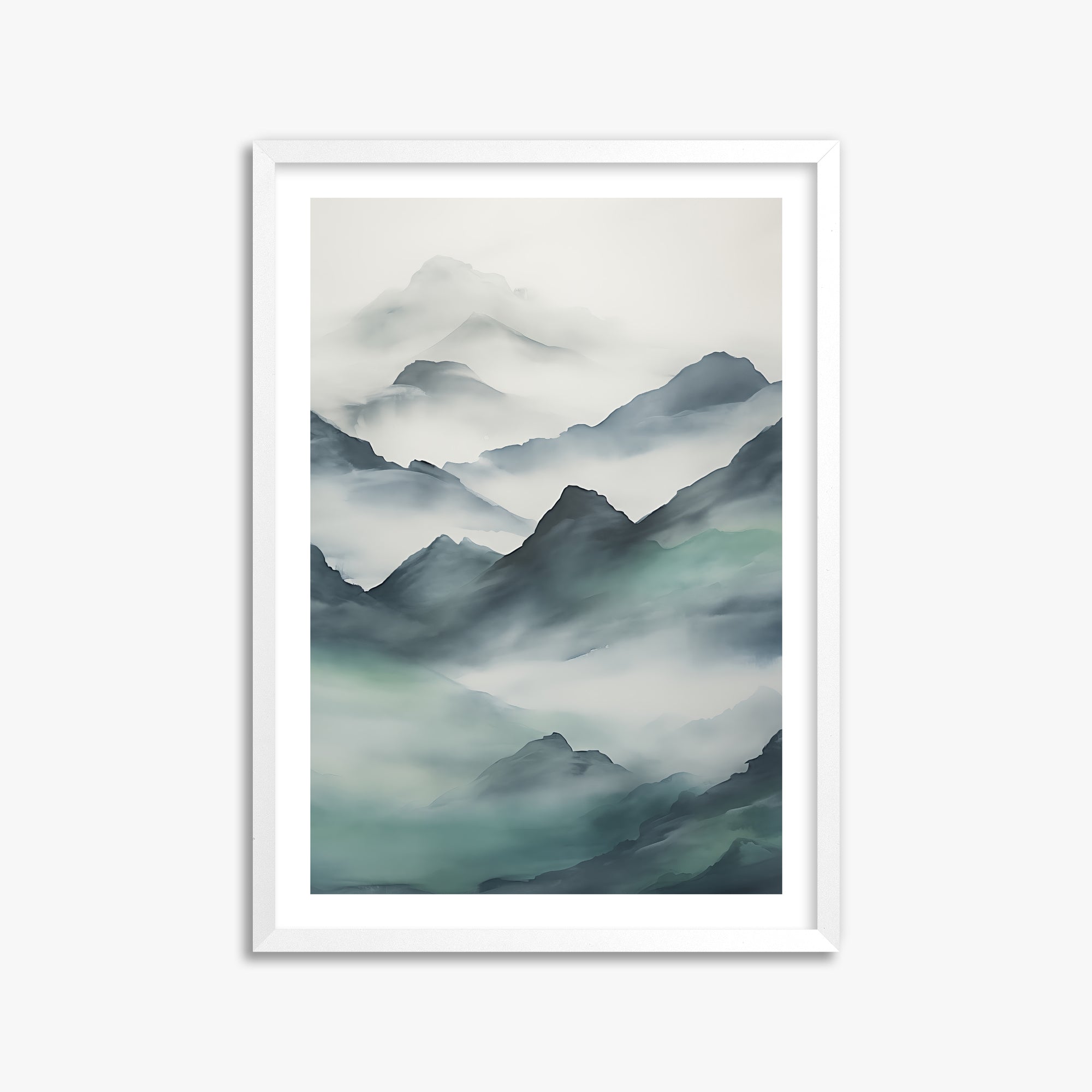Ethereal Peaks, 50x70cm Whitek Framed Art Reproduction