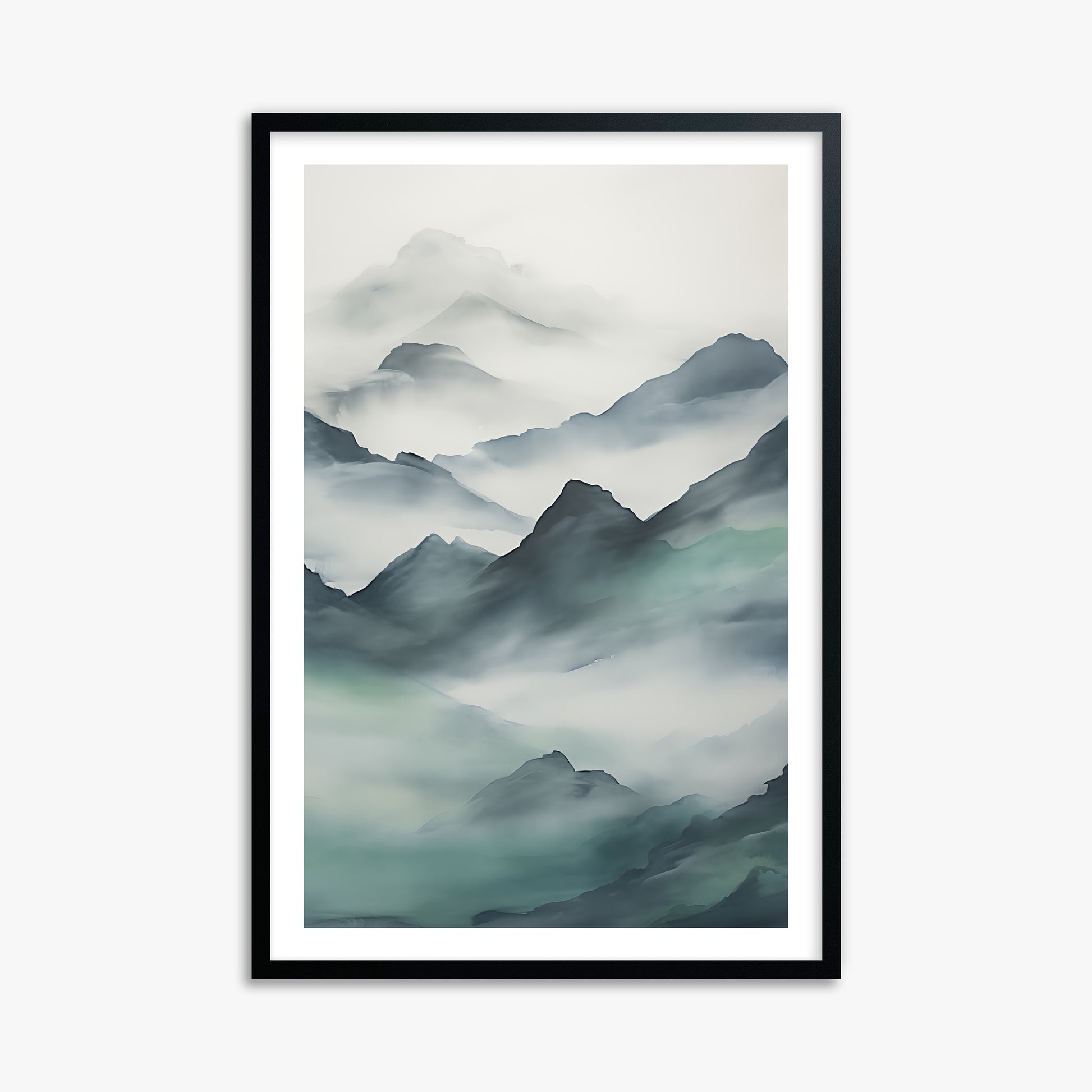 Ethereal Peaks, 61x91cm Black Framed Art Reproduction