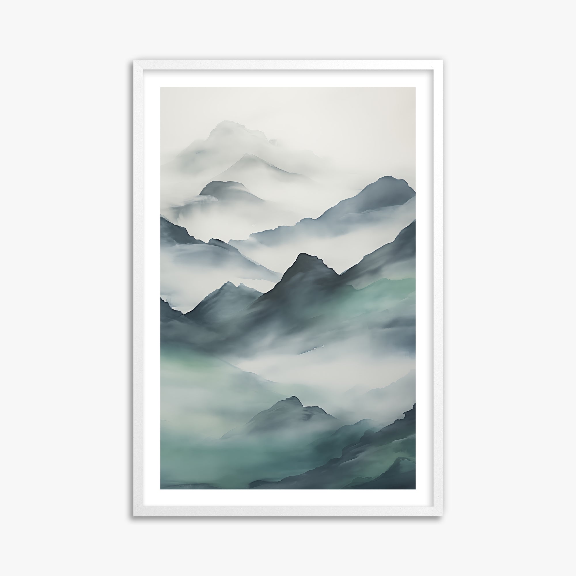 Ethereal Peaks, 61x91cm Whitek Framed Art Reproduction