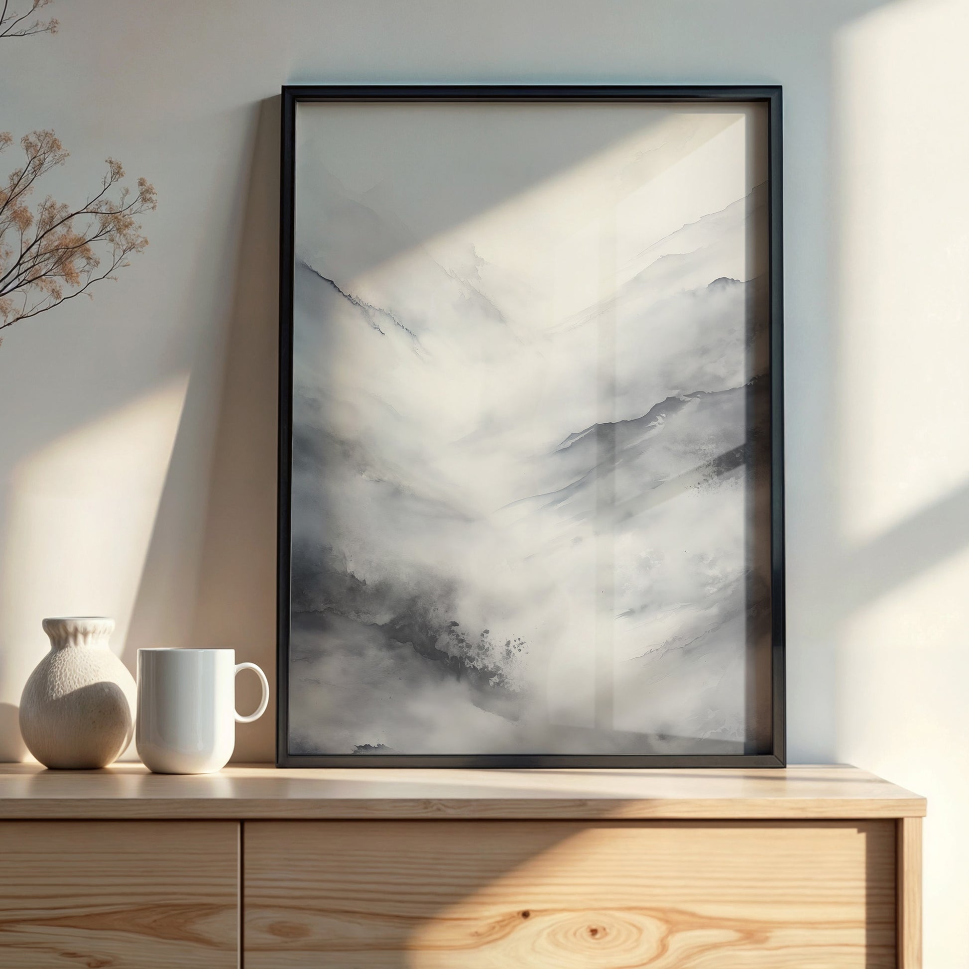 Design Concept No. 22 for Misty Peaks Solitude Modern Poster Art