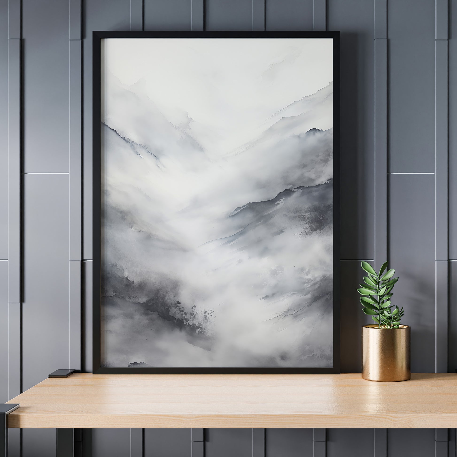 Design Concept No. 24 for Misty Peaks Solitude Modern Poster Art