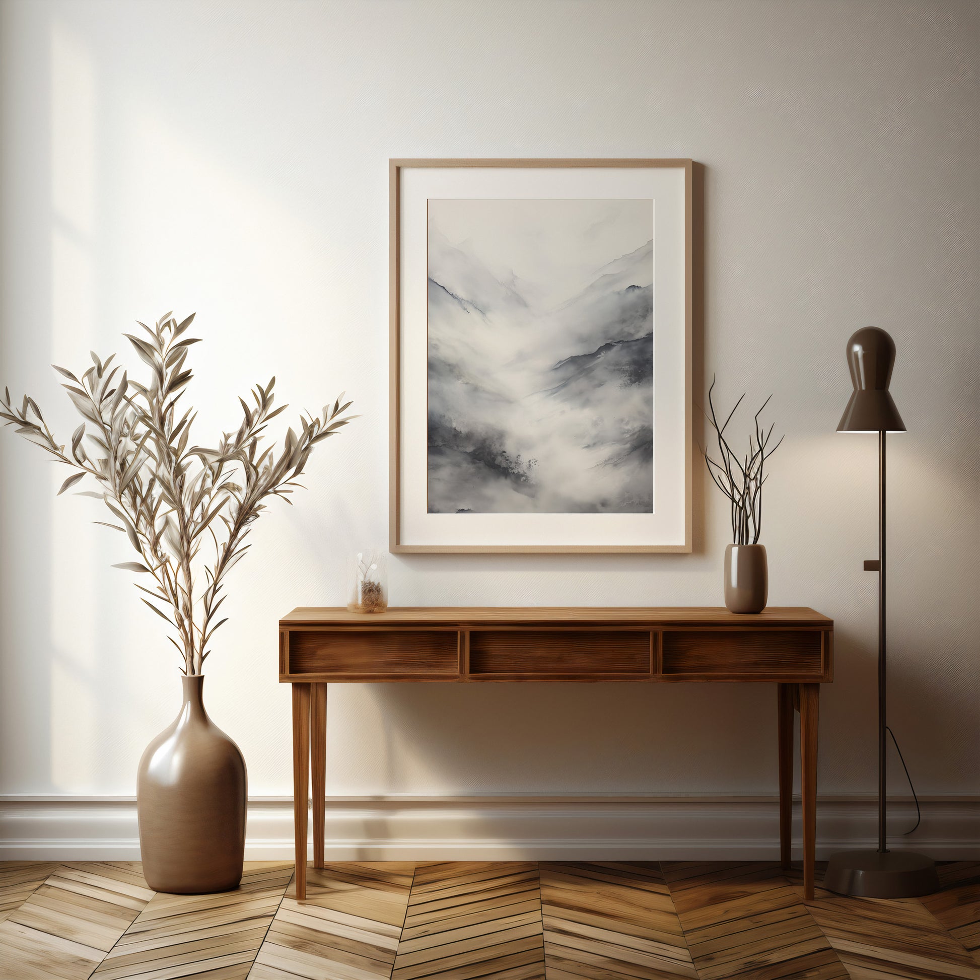 Design Concept No. 37 for Misty Peaks Solitude Modern Poster Art