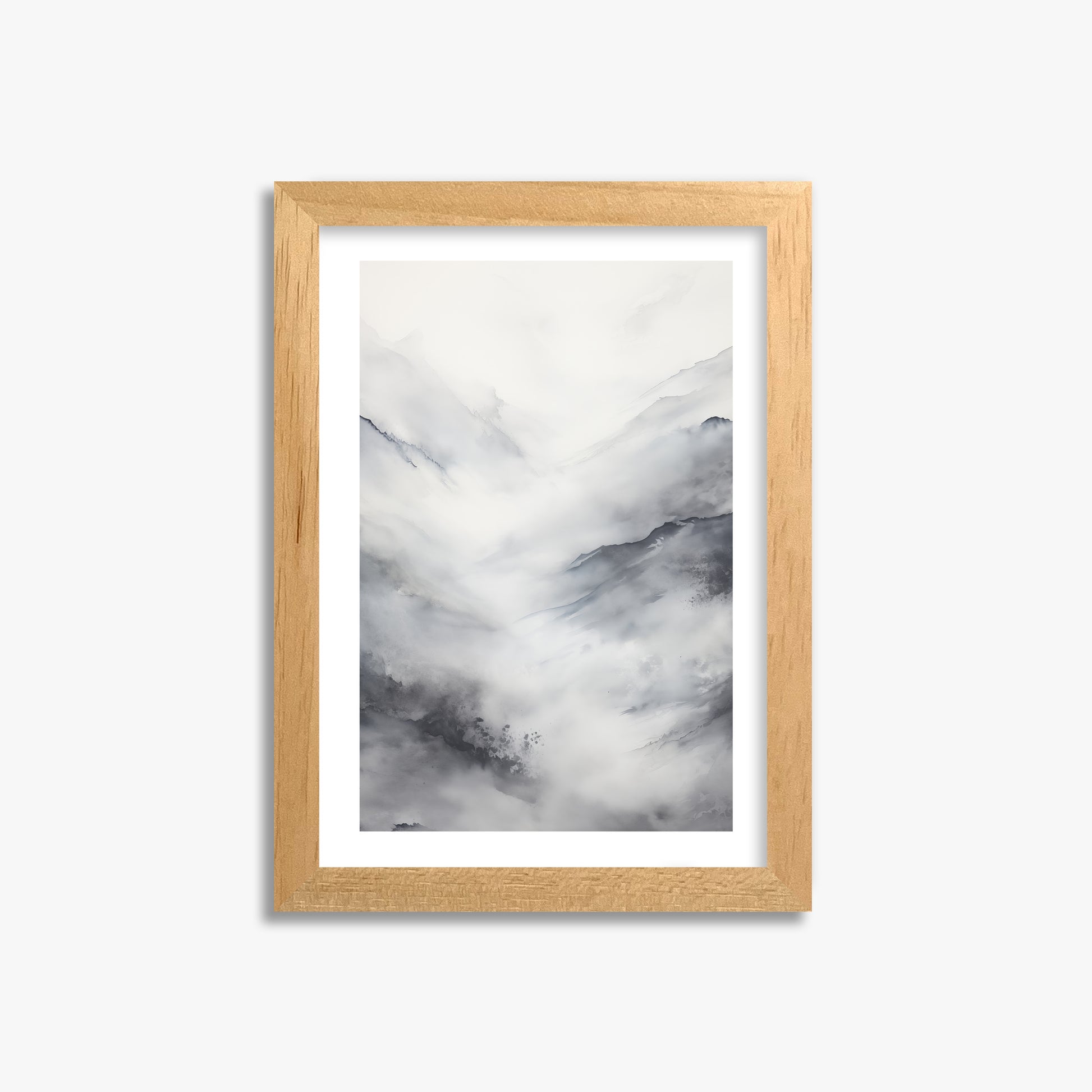 Misty Peaks Solitude, 21x30cm Oak Framed Art Reproduction