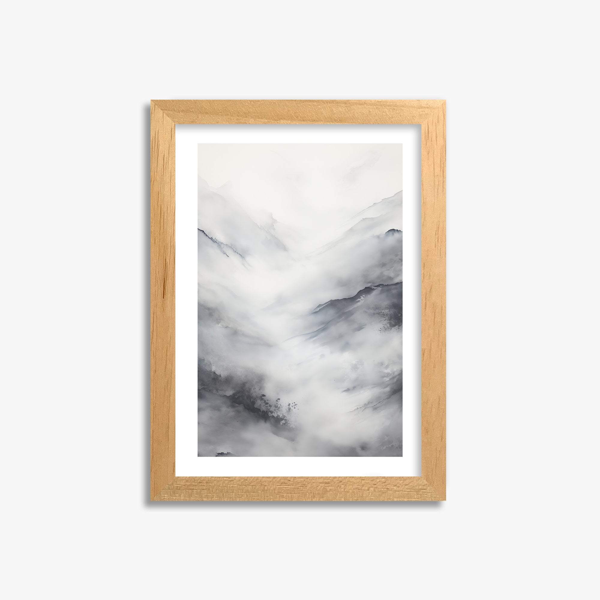 Misty Peaks Solitude, 21x30cm Oak Framed Art Reproduction