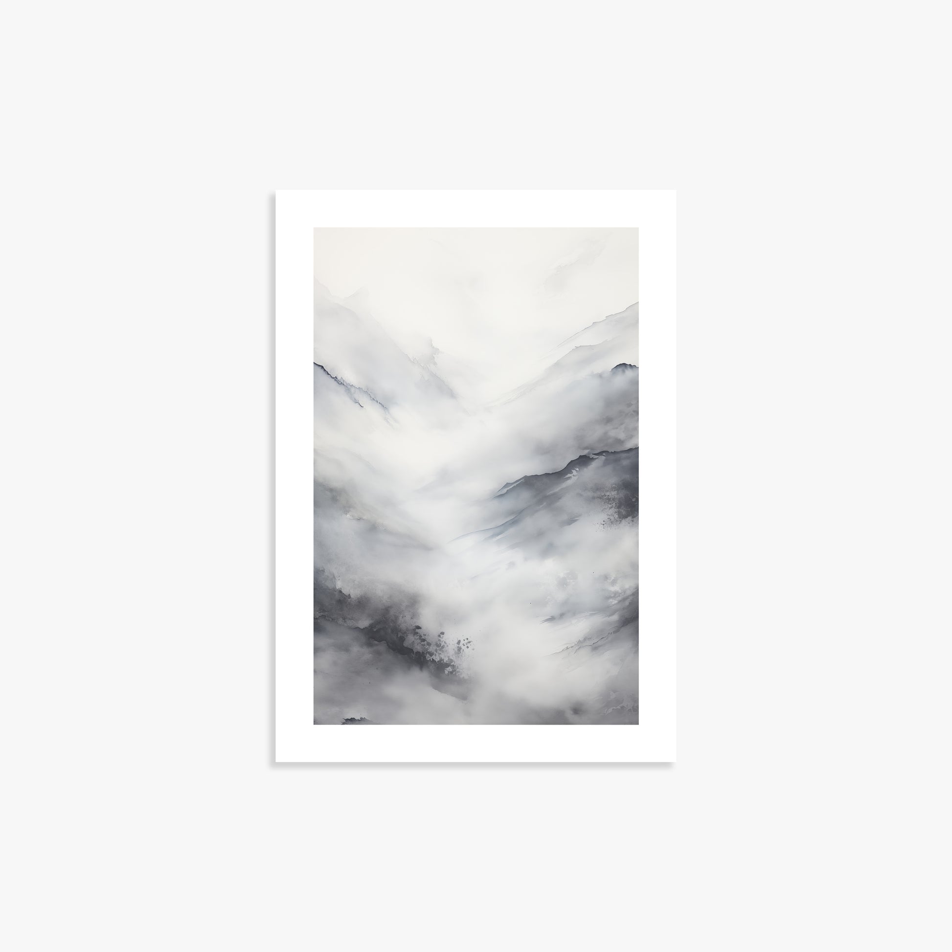 Misty Peaks Solitude, 21x30cm Printed Poster
