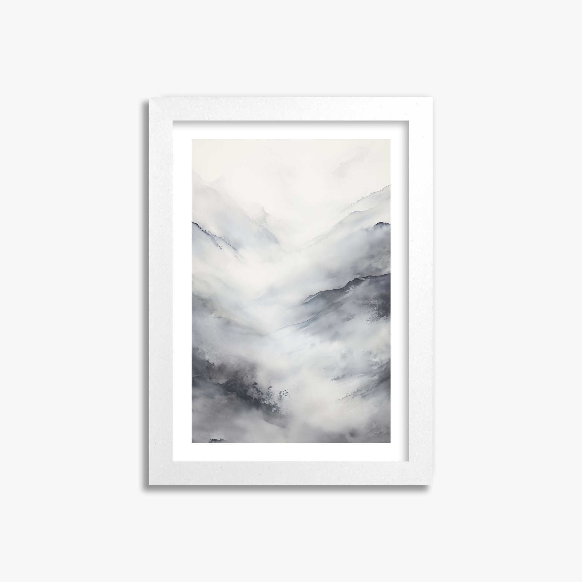 Misty Peaks Solitude, 21x30cm Whitek Framed Art Reproduction