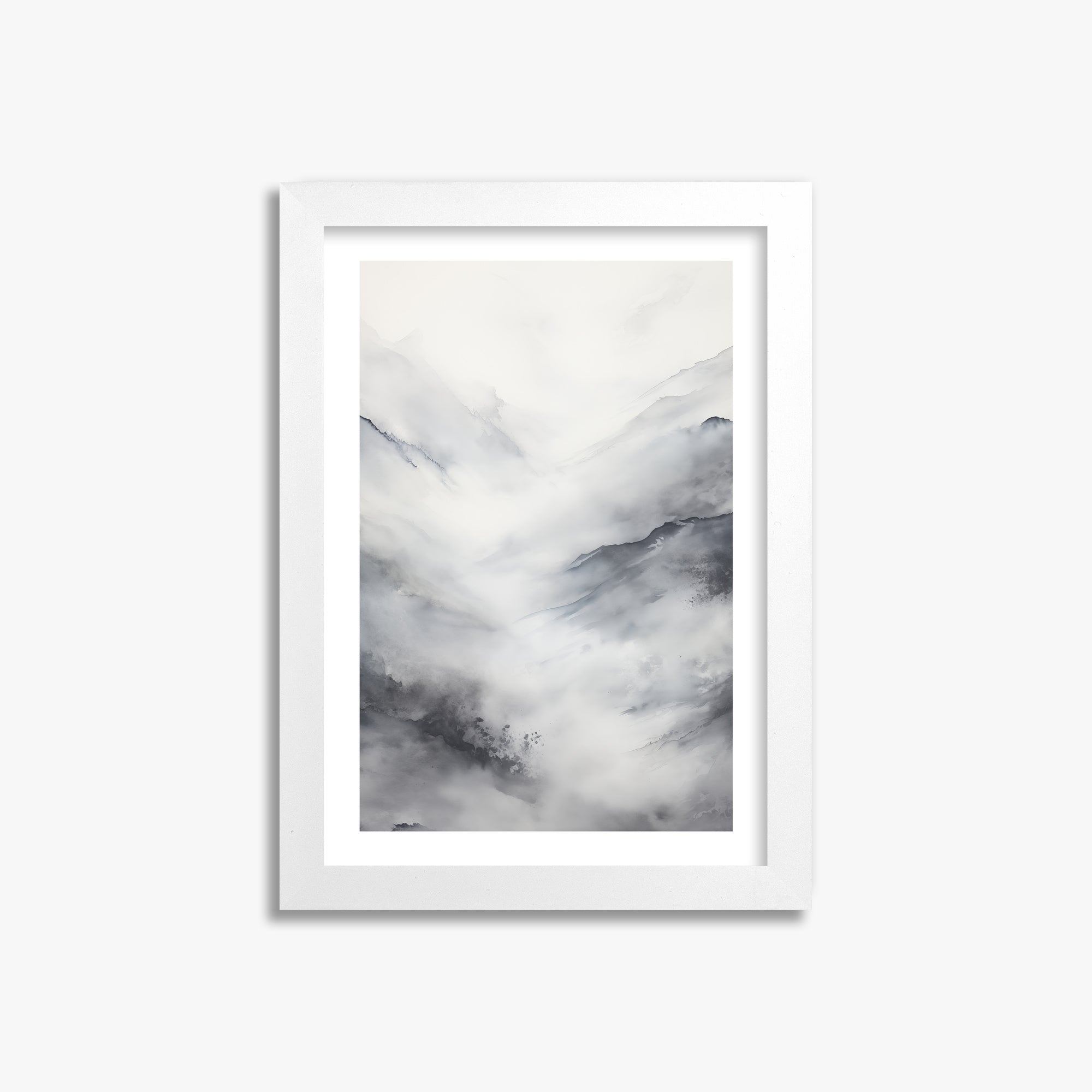 Misty Peaks Solitude, 21x30cm Whitek Framed Art Reproduction
