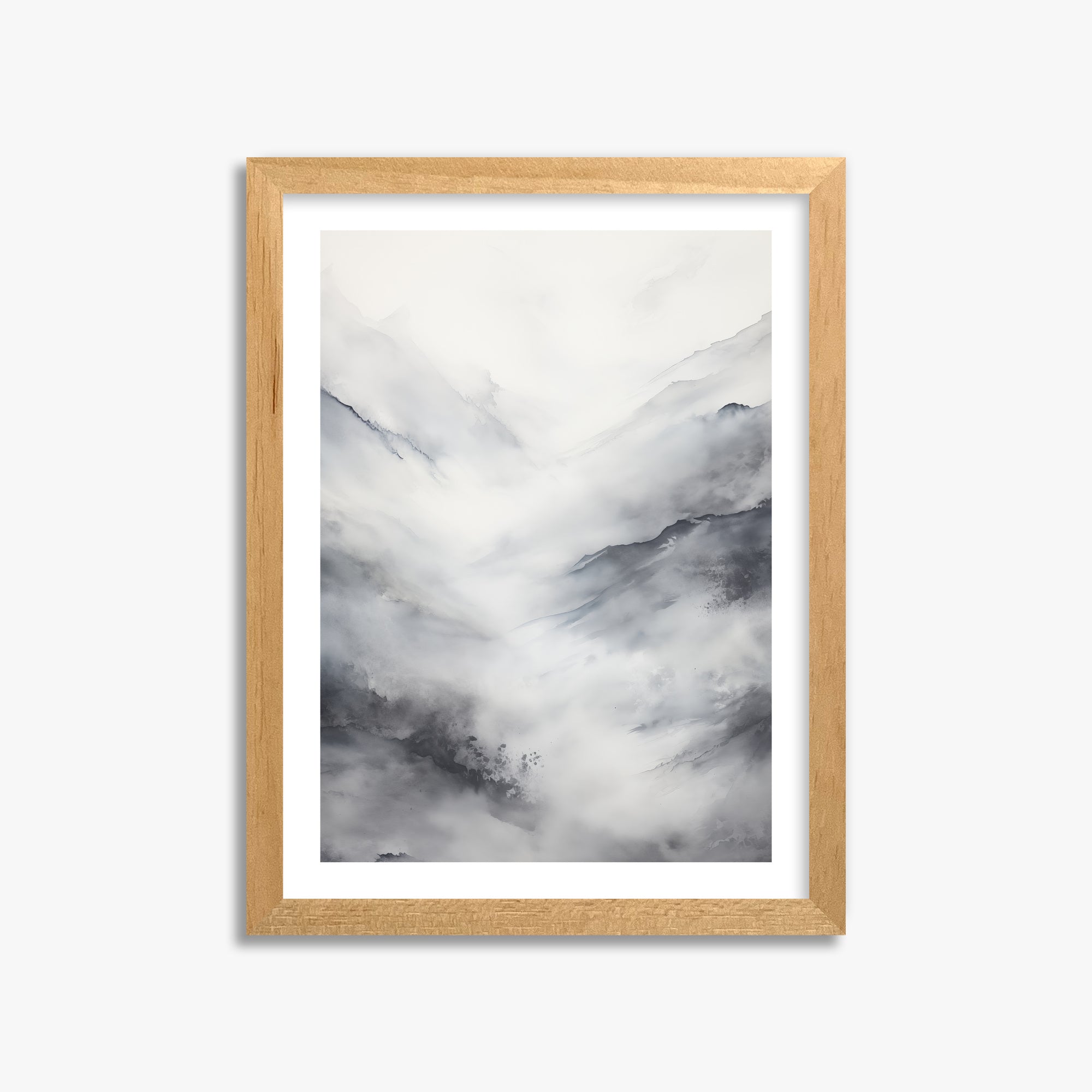 Misty Peaks Solitude, 30x40cm Oak Framed Art Reproduction