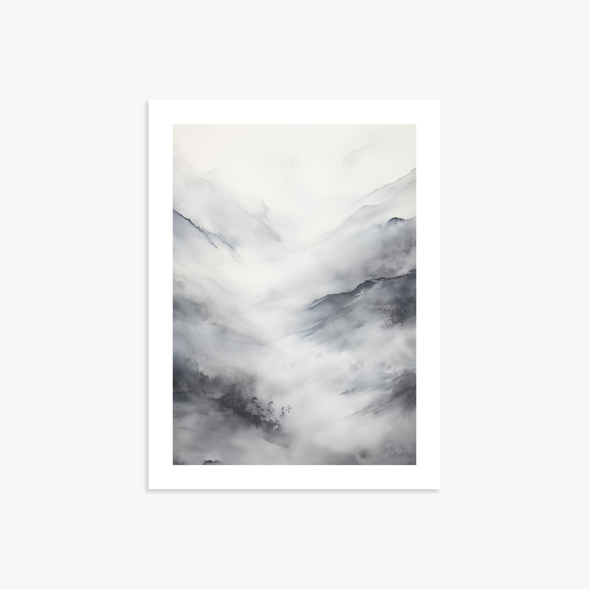 Misty Peaks Solitude, 30x40cm Printed Poster
