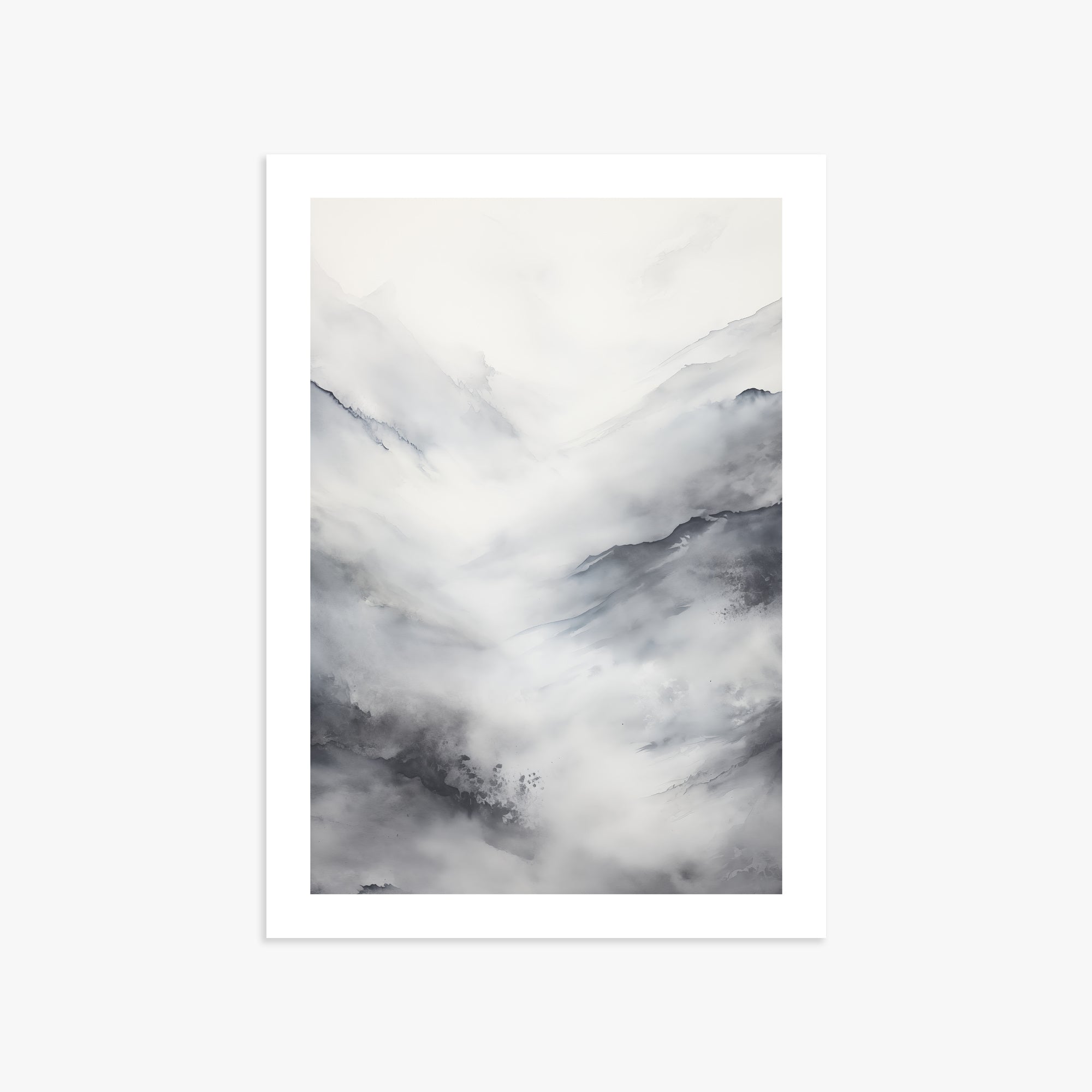 Misty Peaks Solitude, 50x70cm Printed Poster