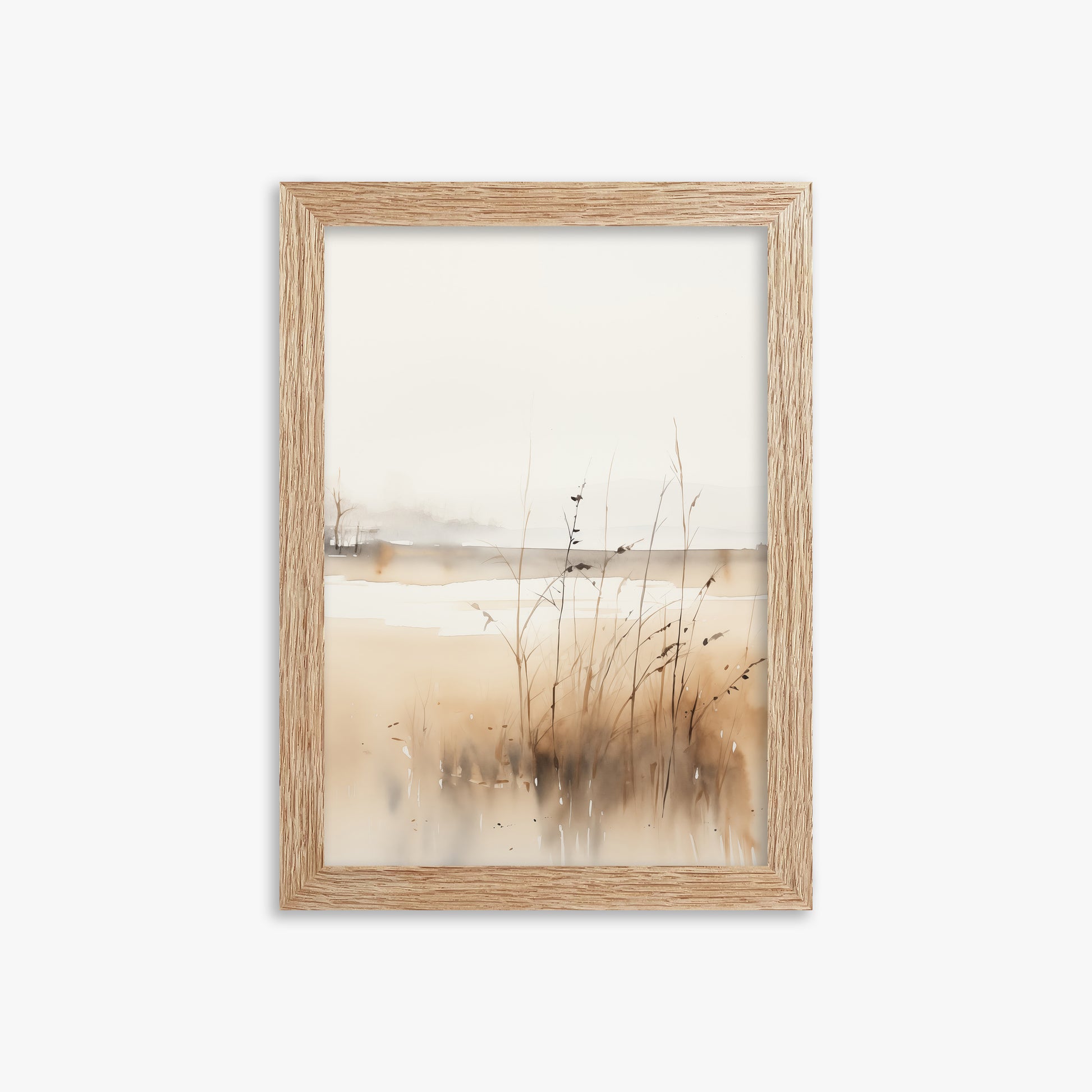 Marsh Reverie, 21x30cm Framed Art Reproduction With Raw Oak Frame