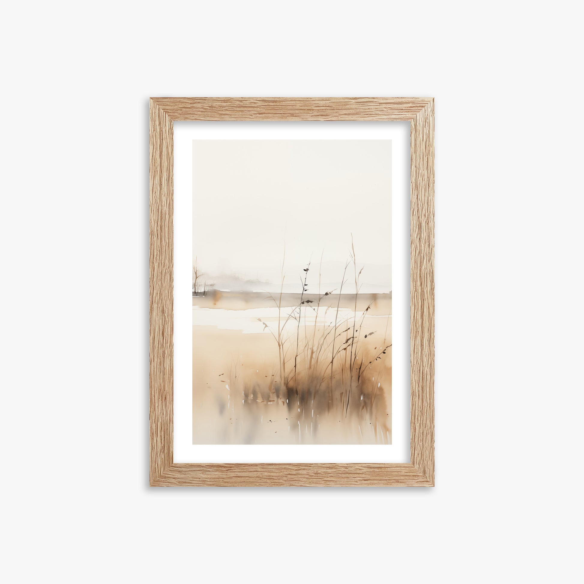 Marsh Reverie, 21x30cm Framed Art Reproduction With Raw Oak Frame
