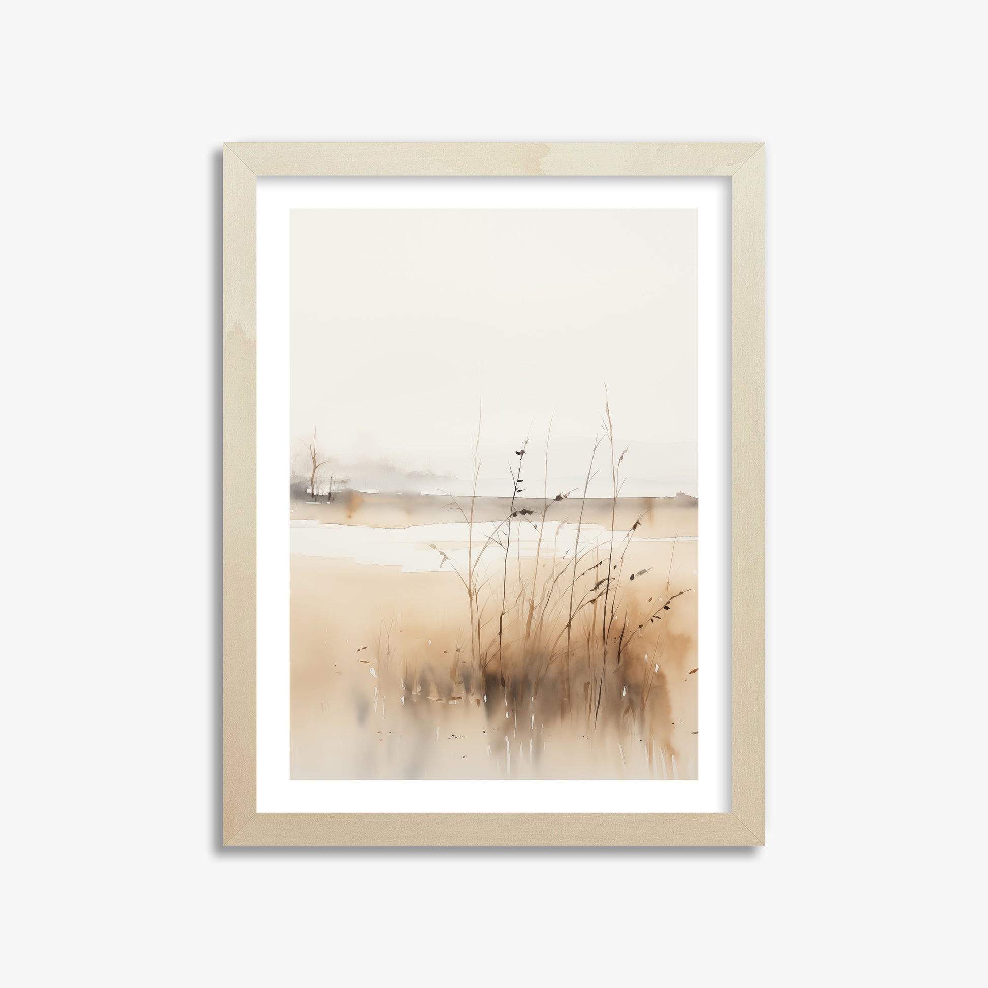 Marsh Reverie, 30x40cm Framed Art Reproduction With Lime Wood Frame