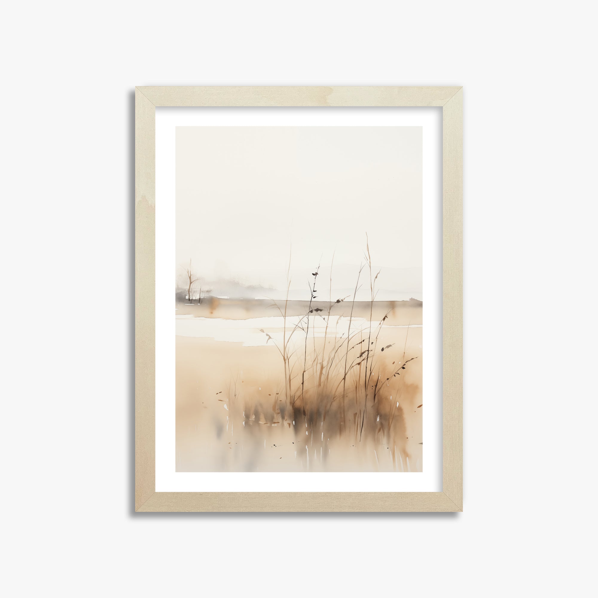 Marsh Reverie, 30x40cm Framed Art Reproduction With Lime Wood Frame