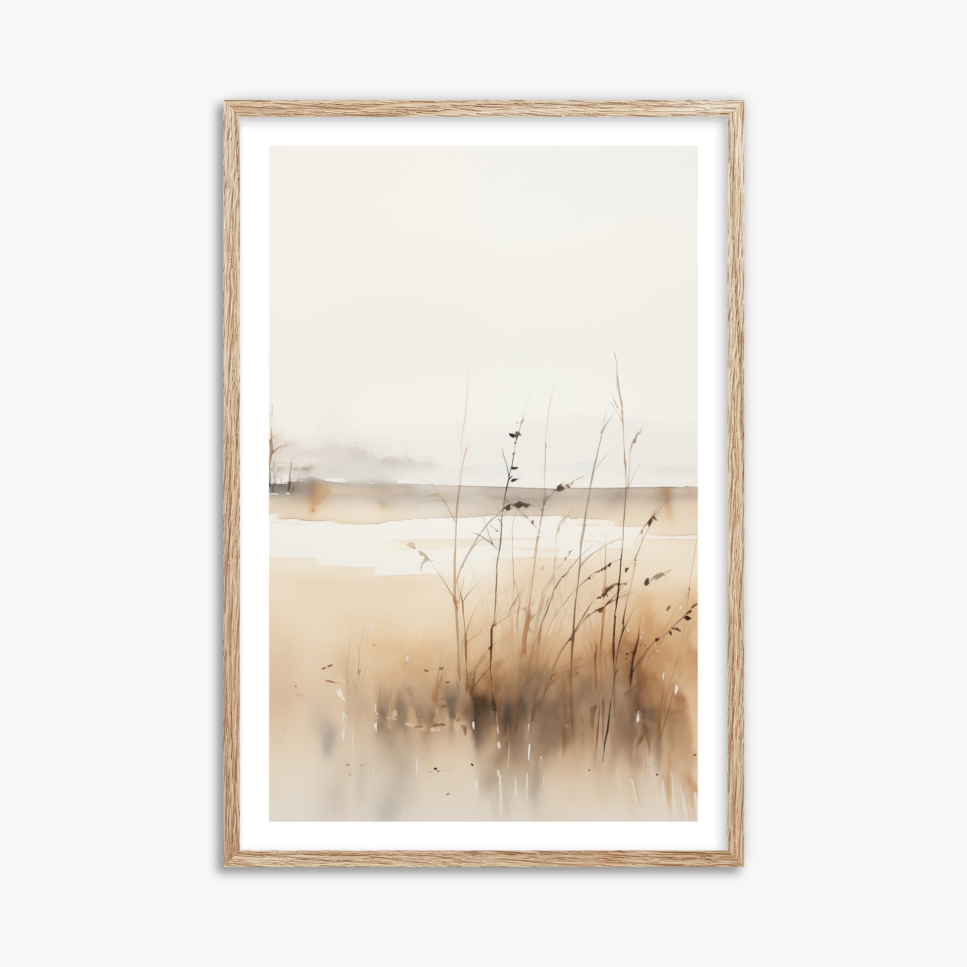 Marsh Reverie, 61x91cm Framed Art Reproduction With Raw Oak Frame
