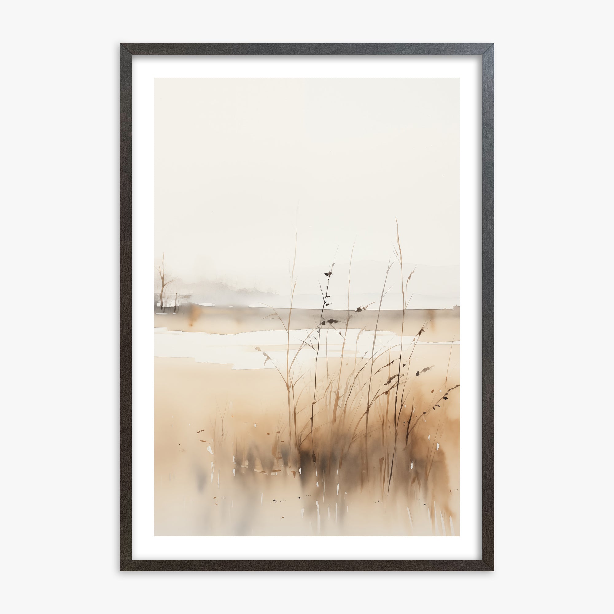 Marsh Reverie, 70x100cm Framed Art Reproduction With Espresso Frame