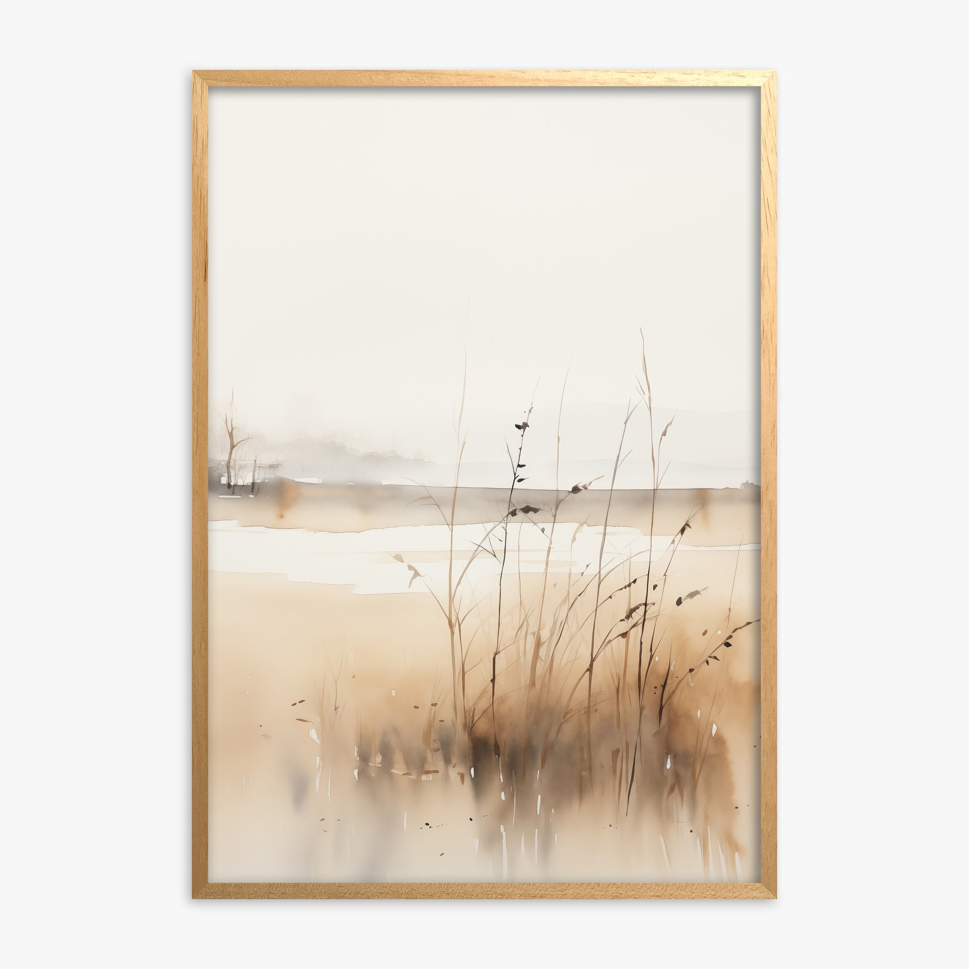 Marsh Reverie, Oak Framed Poster With Oak Frame