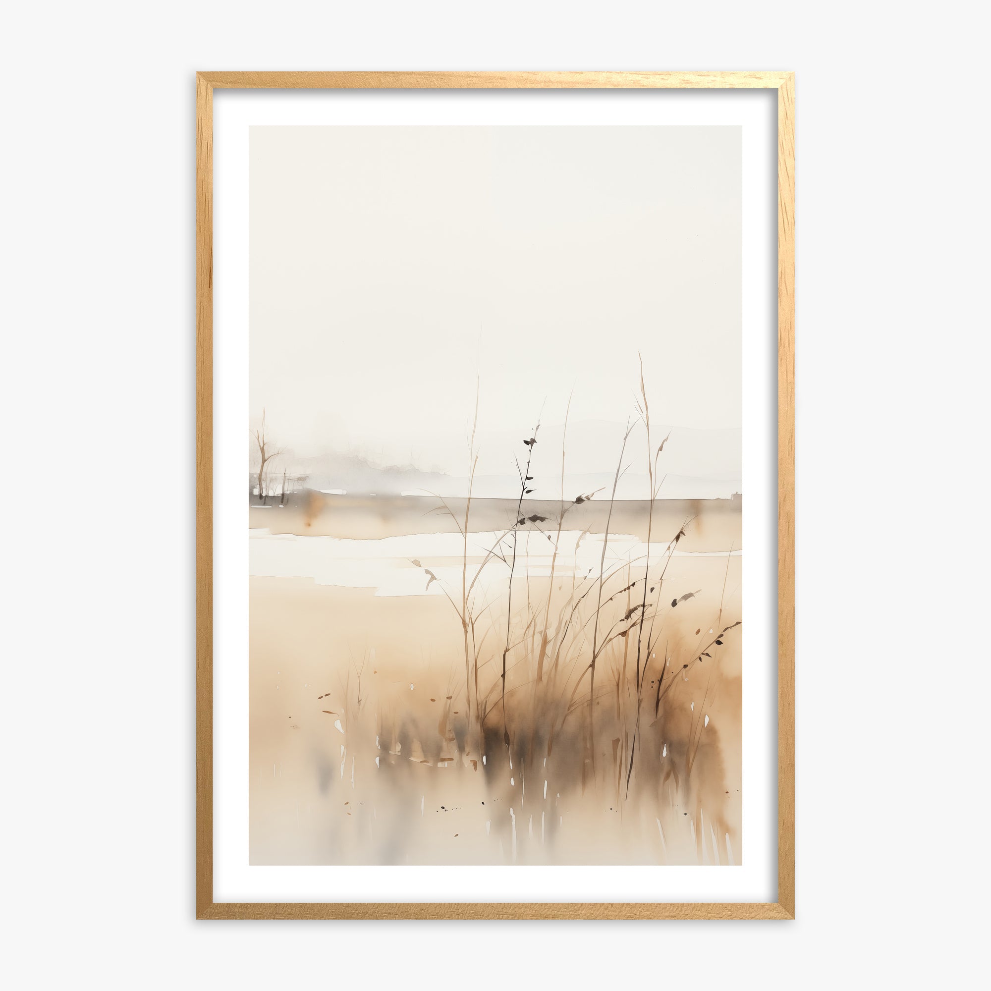 Marsh Reverie, Oak Framed Poster With Oak Frame