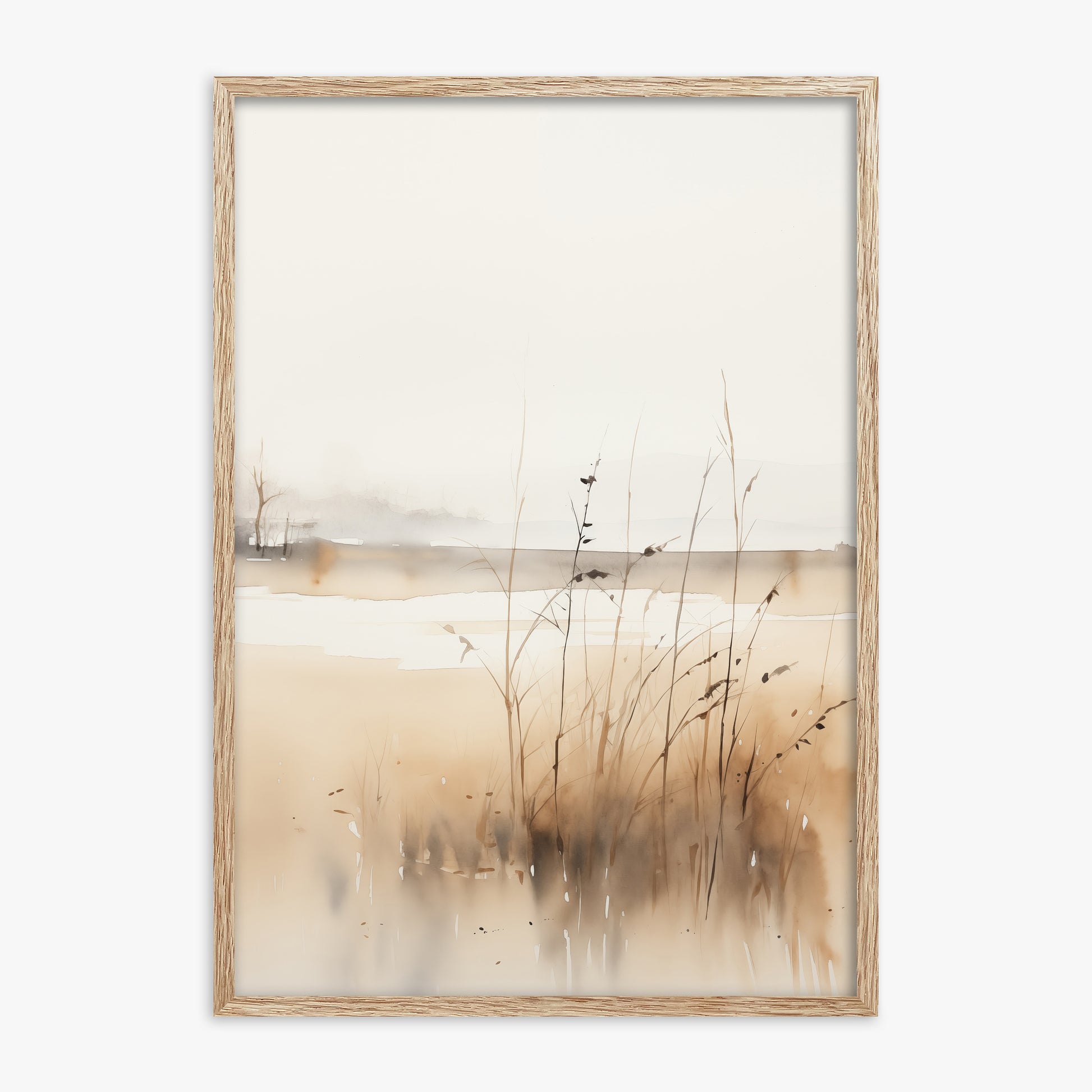 Marsh Reverie, 70x100cm Framed Art Reproduction With Raw Oak Frame