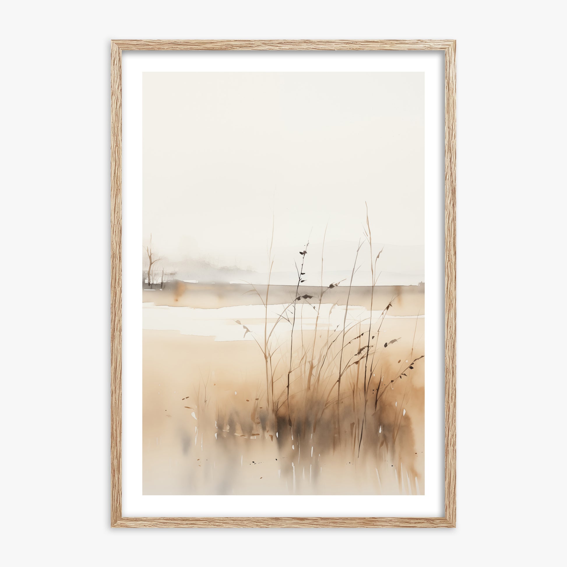 Marsh Reverie, 70x100cm Framed Art Reproduction With Raw Oak Frame