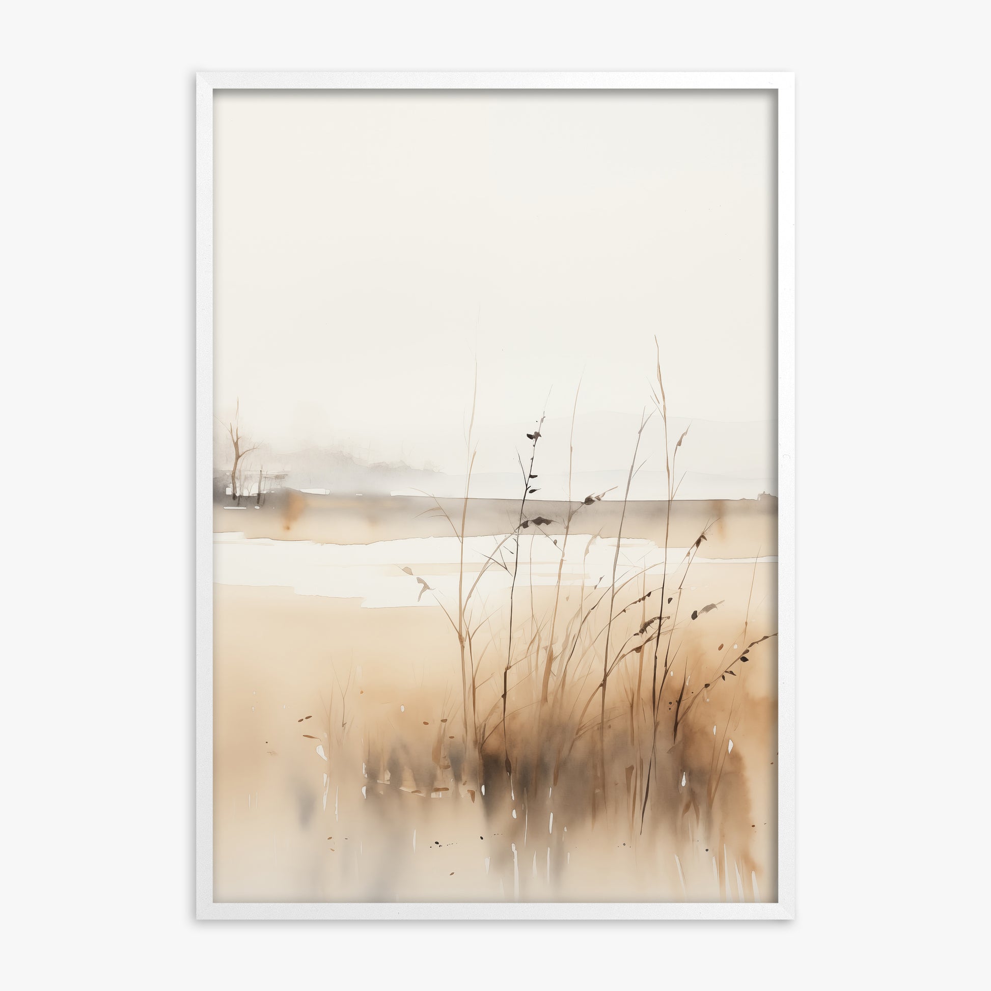 Marsh Reverie, White Framed Poster With White Frame