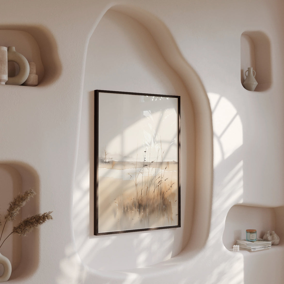 Marsh Reverie, 50x70cm Framed Poster With Black Frame