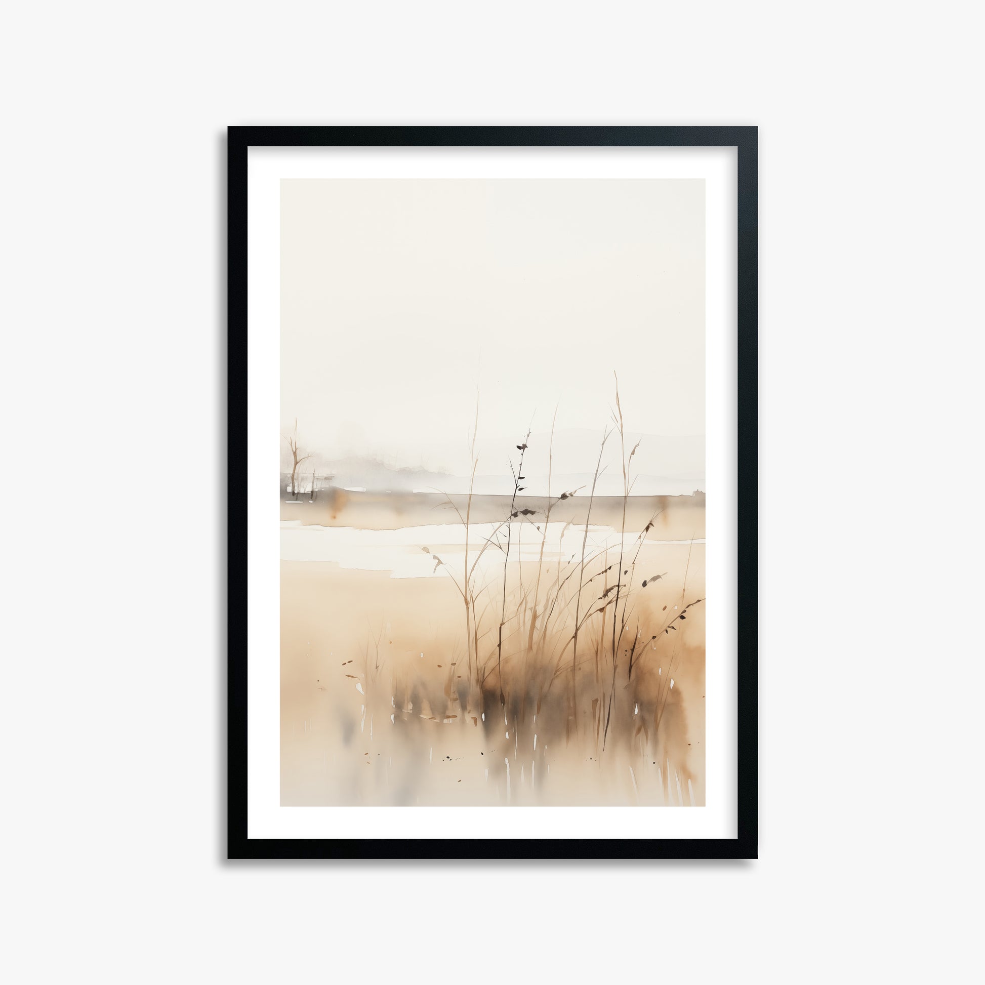 Marsh Reverie, 50x70cm Black Framed Art Reproduction