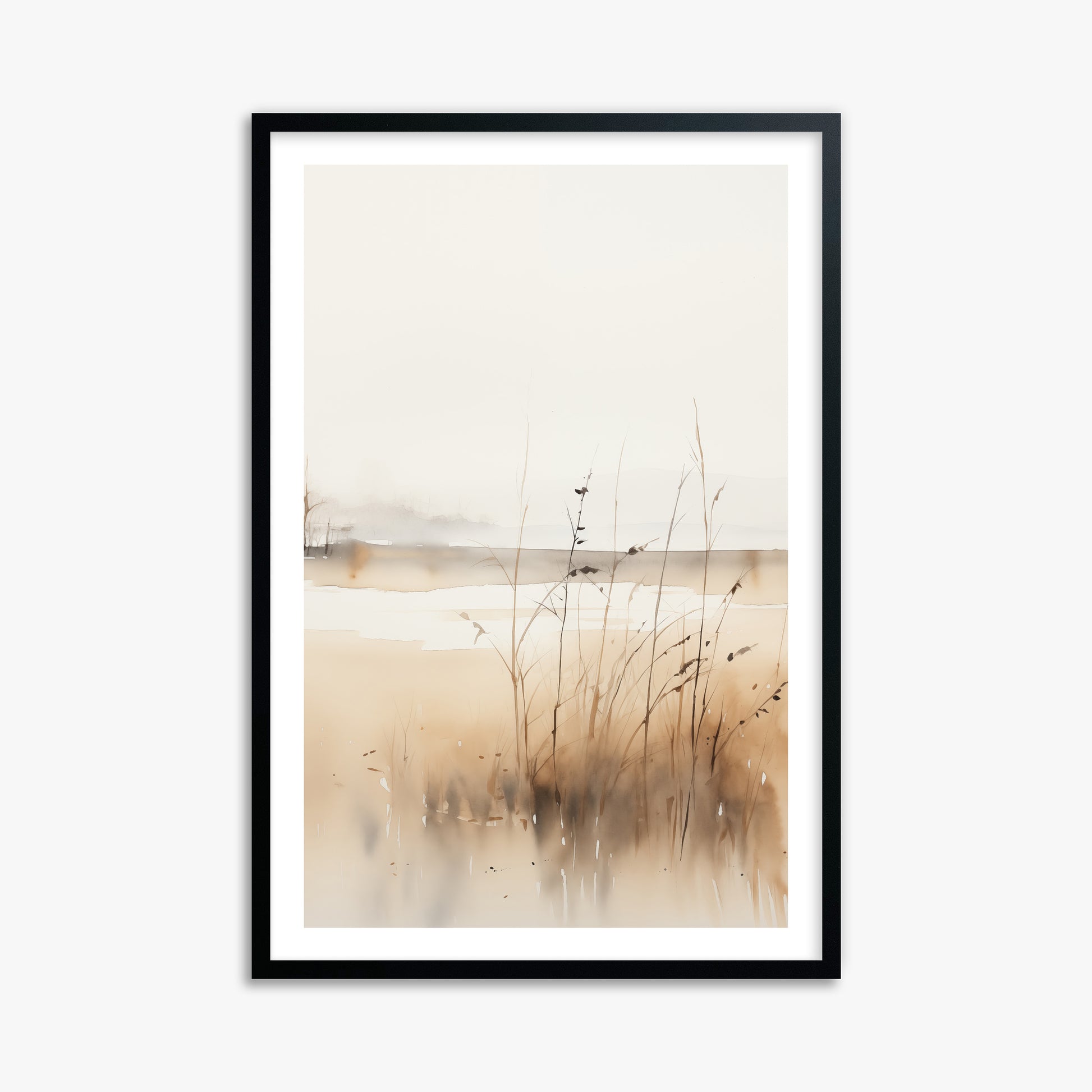 Marsh Reverie, 61x91cm Black Framed Art Reproduction