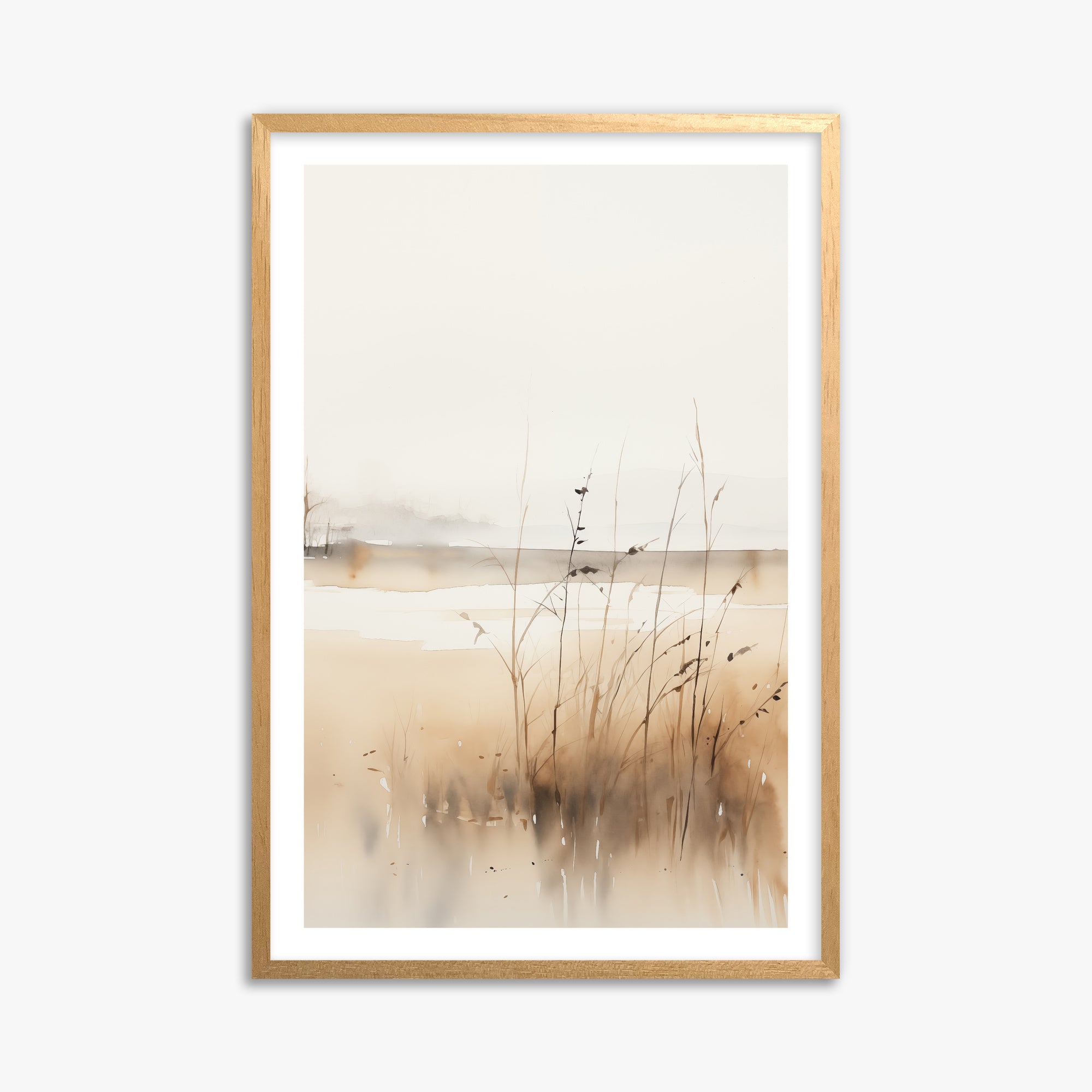Marsh Reverie, 61x91cm Oak Framed Art Reproduction