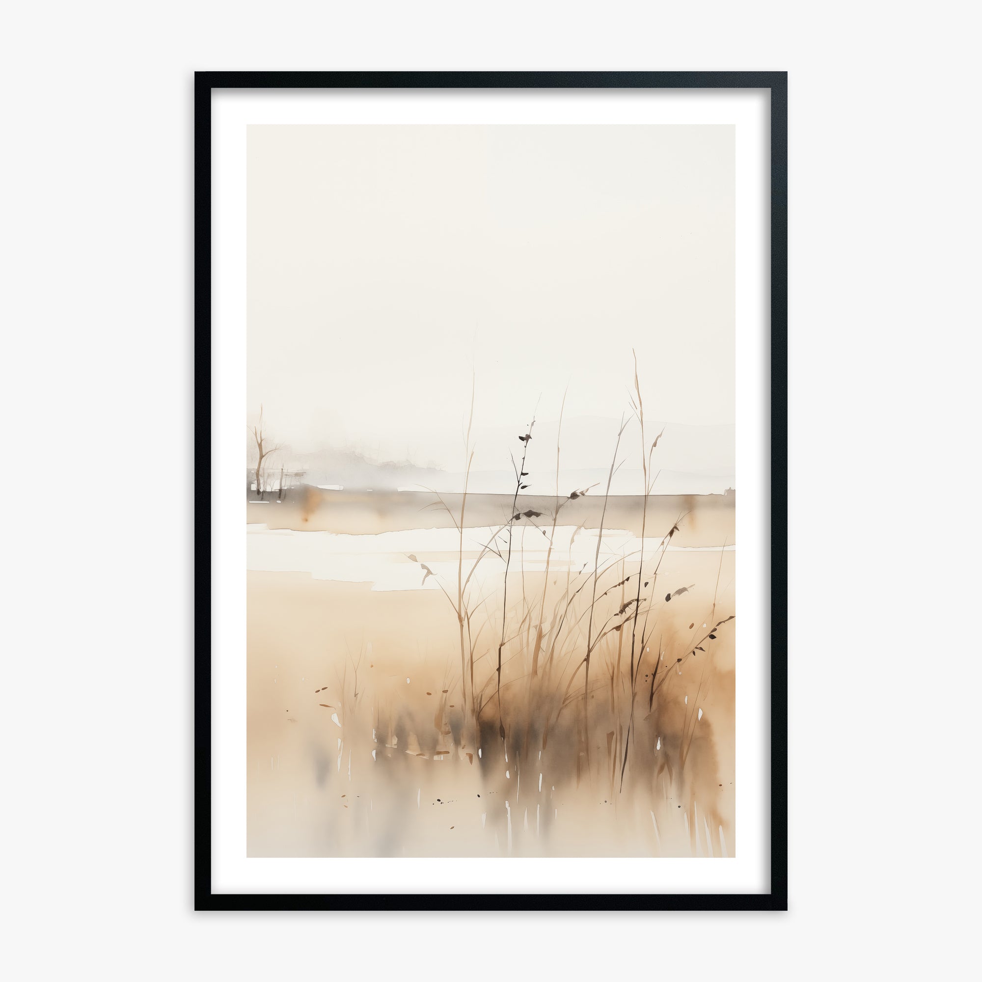 Marsh Reverie, 70x100cm Black Framed Art Reproduction