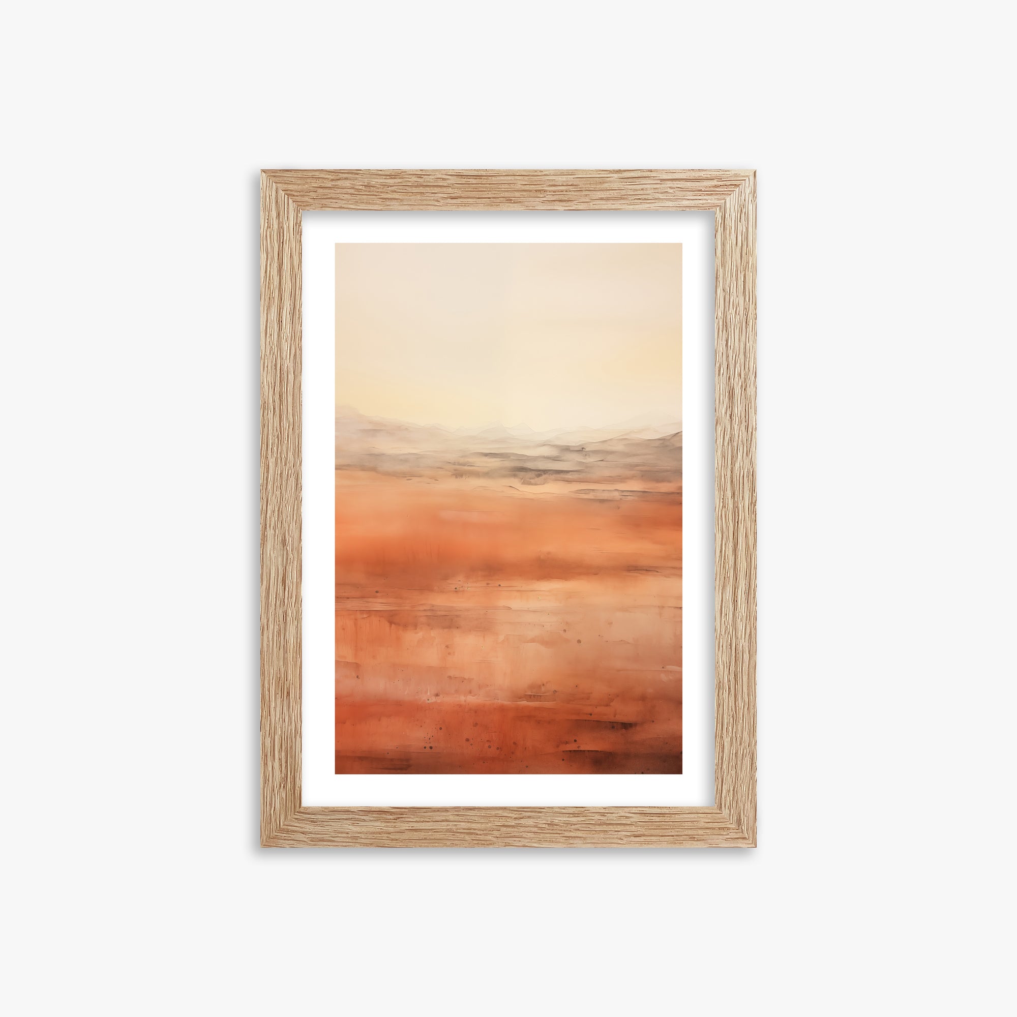 Desert Horizon, 21x30cm Framed Art Reproduction With Raw Oak Frame