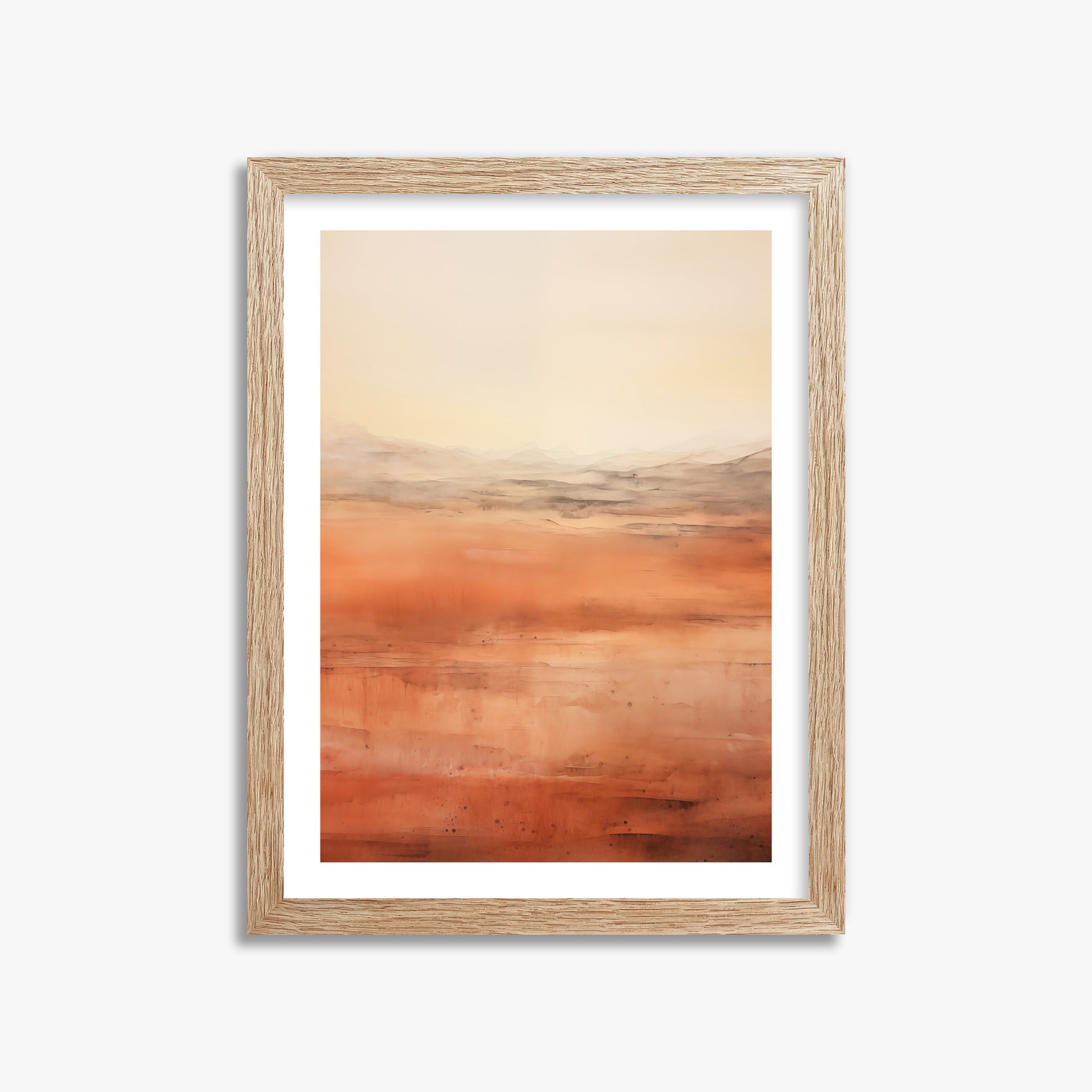Desert Horizon, 30x40cm Framed Art Reproduction With Raw Oak Frame