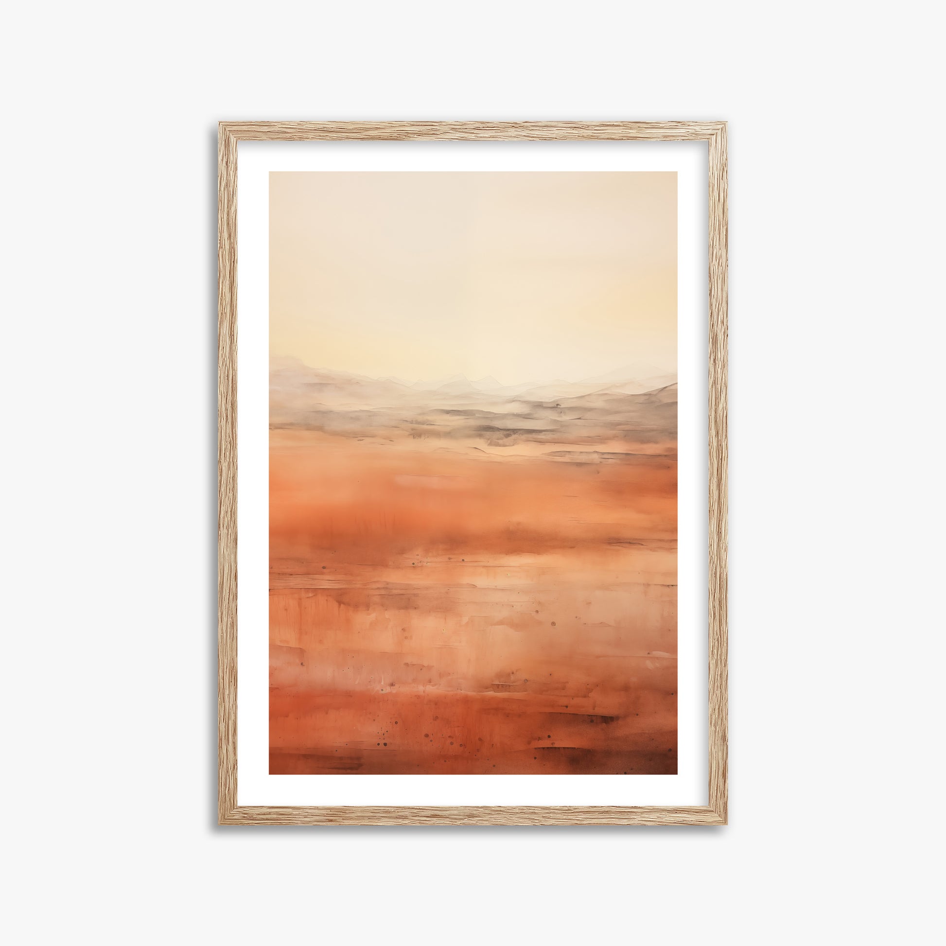 Desert Horizon, 50x70cm Framed Art Reproduction With Raw Oak Frame