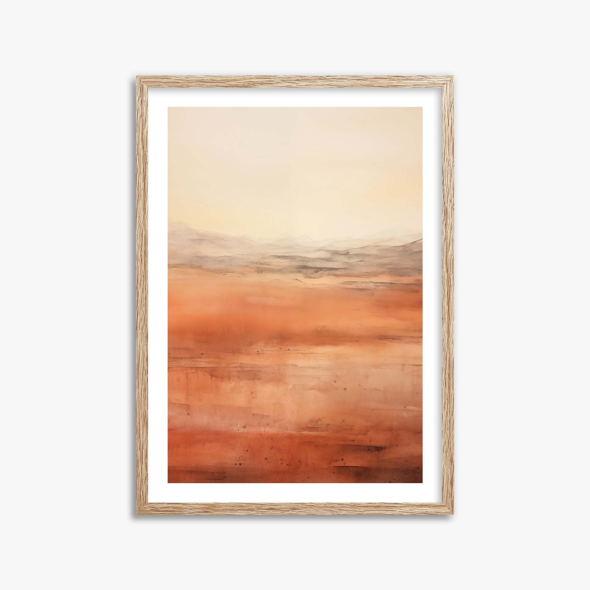 Desert Horizon, 50x70cm Framed Art Reproduction With Raw Oak Frame