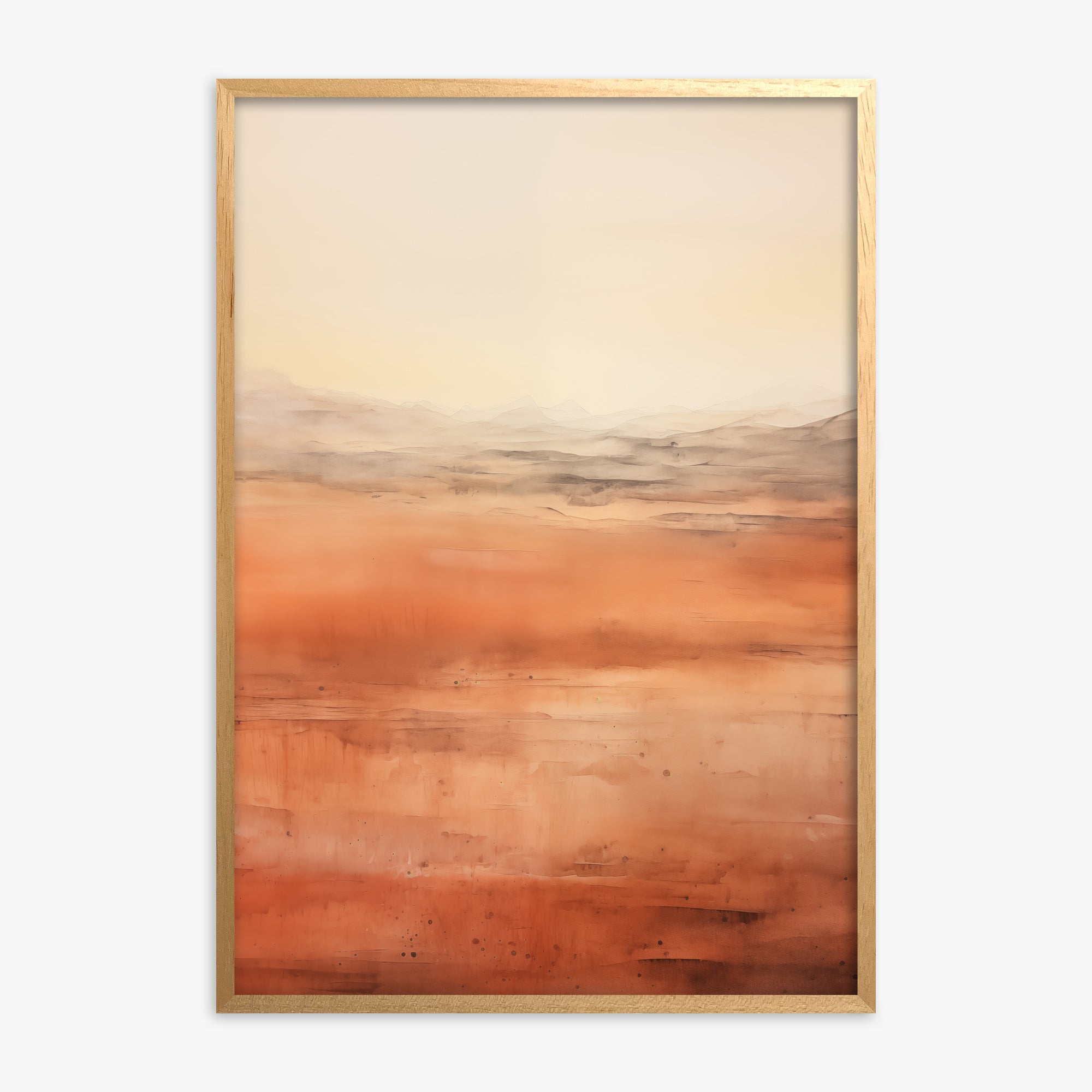 Desert Horizon, Oak Framed Poster With Oak Frame