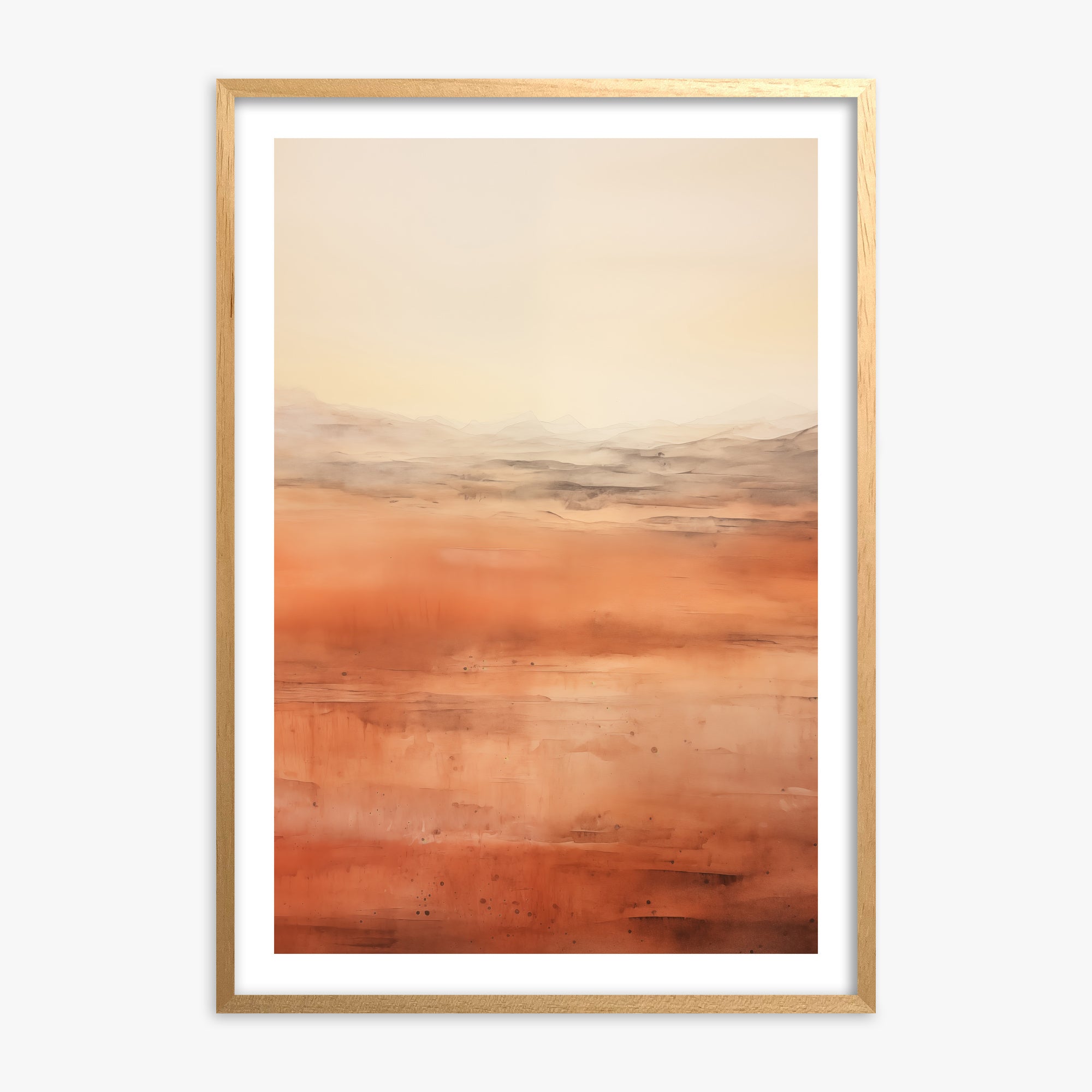 Desert Horizon, Oak Framed Poster With Oak Frame