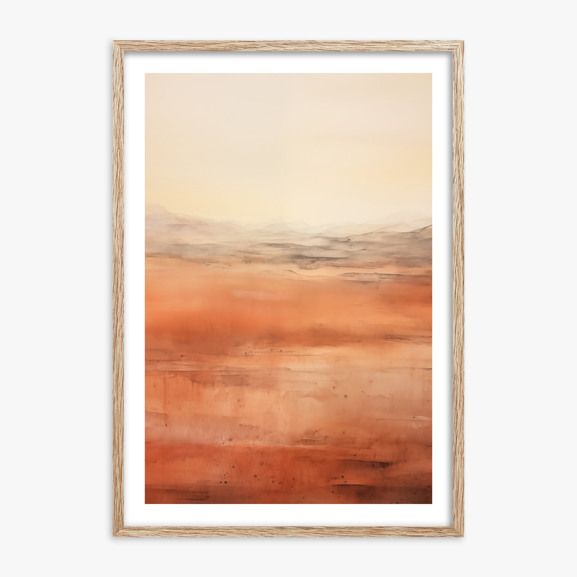 Desert Horizon, 70x100cm Framed Art Reproduction With Raw Oak Frame